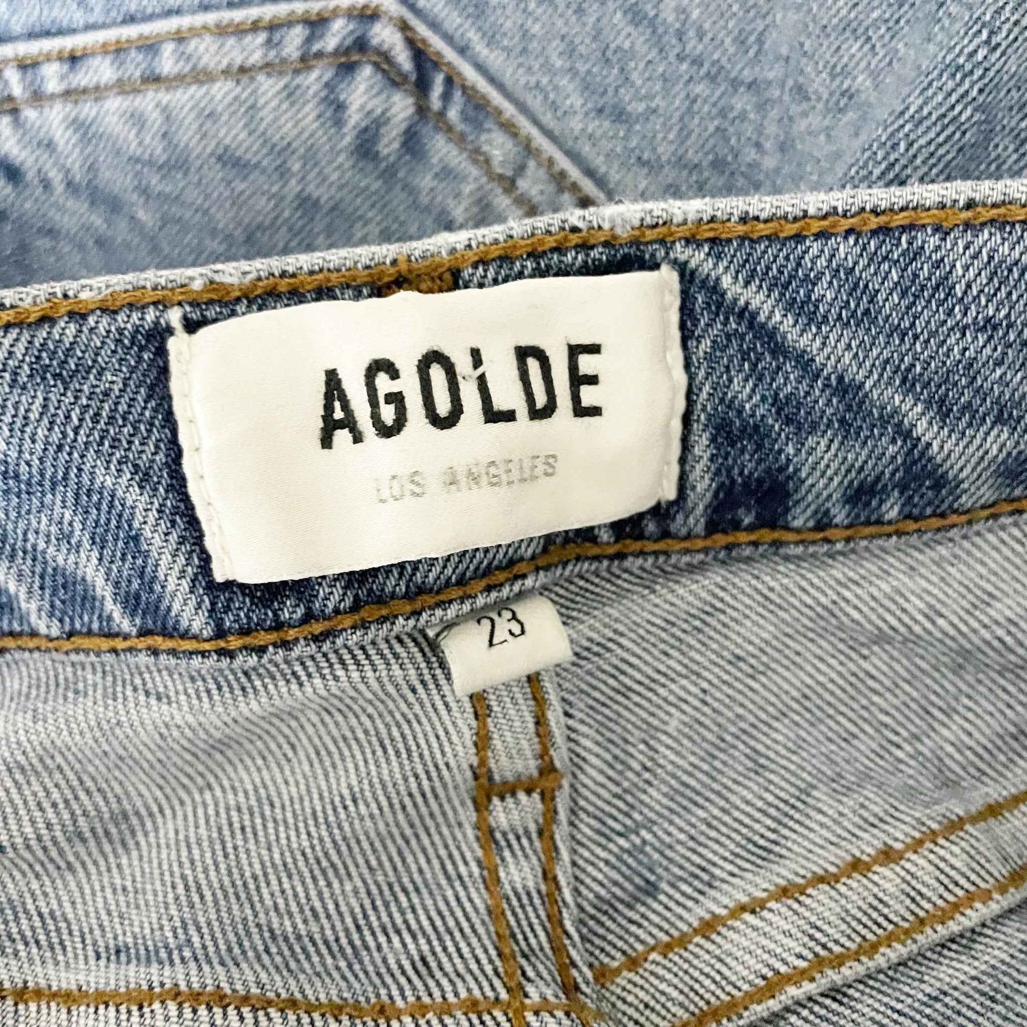 Agolde Nico Organic Cotton Denim Stretch Straight Leg Jeans Headlines Wash 23