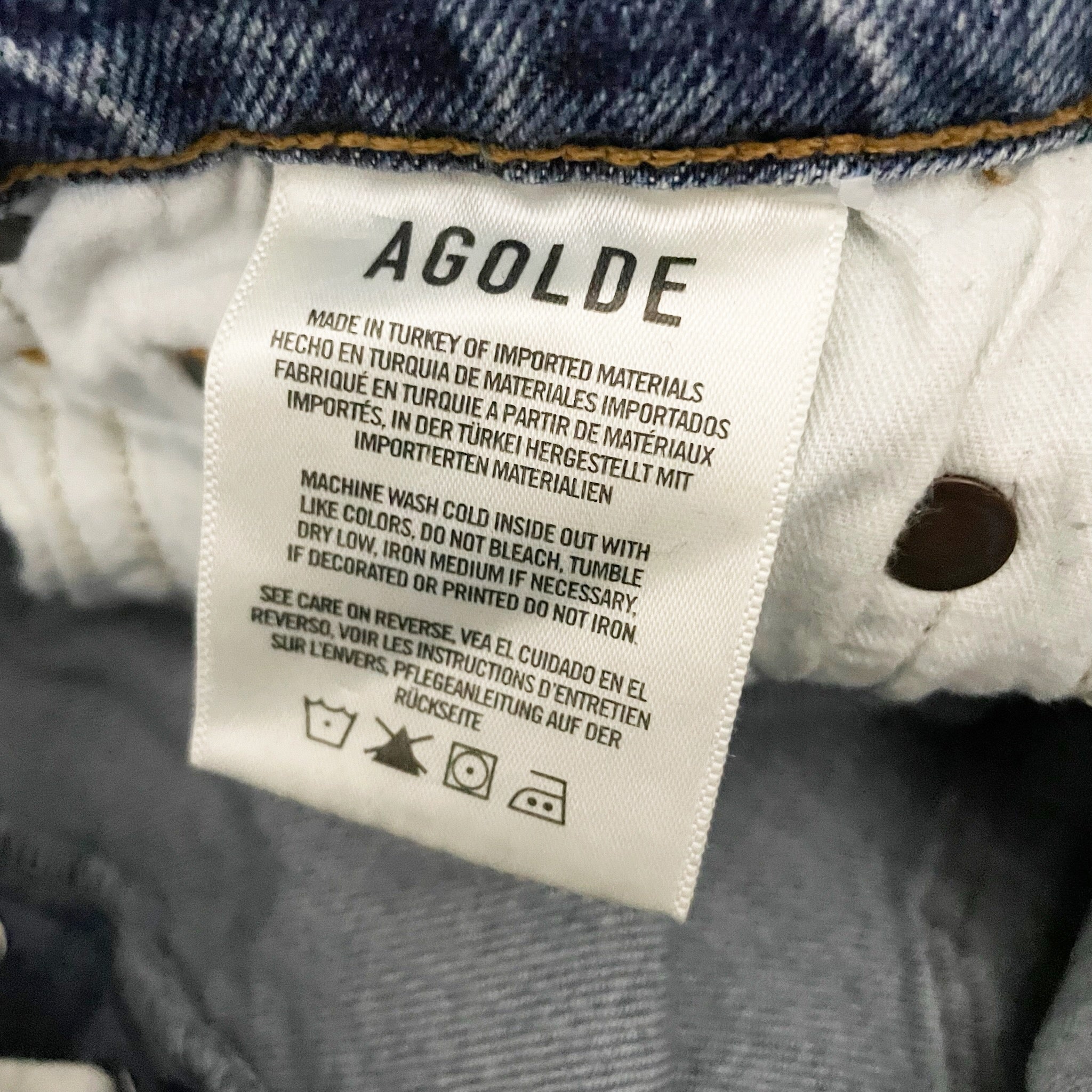 Agolde Nico Organic Cotton Denim Stretch Straight Leg Jeans Headlines Wash 23