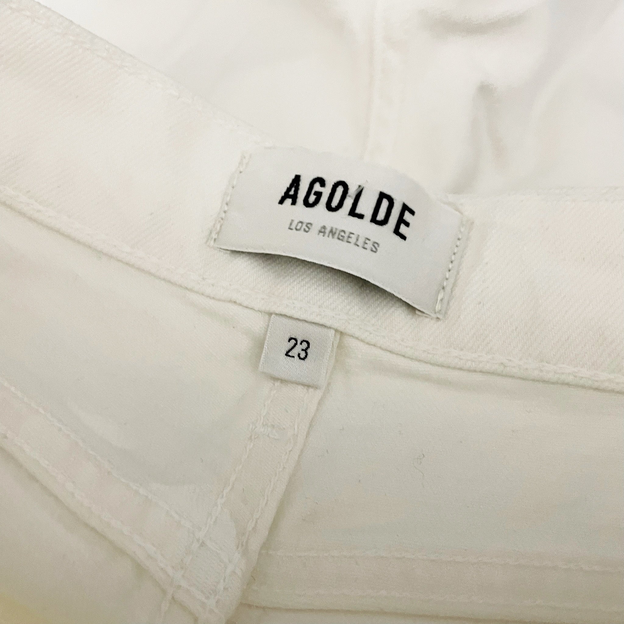 Agolde Denim Nico High Rise Slim Cotton Stretch Jeans Radiate White 23