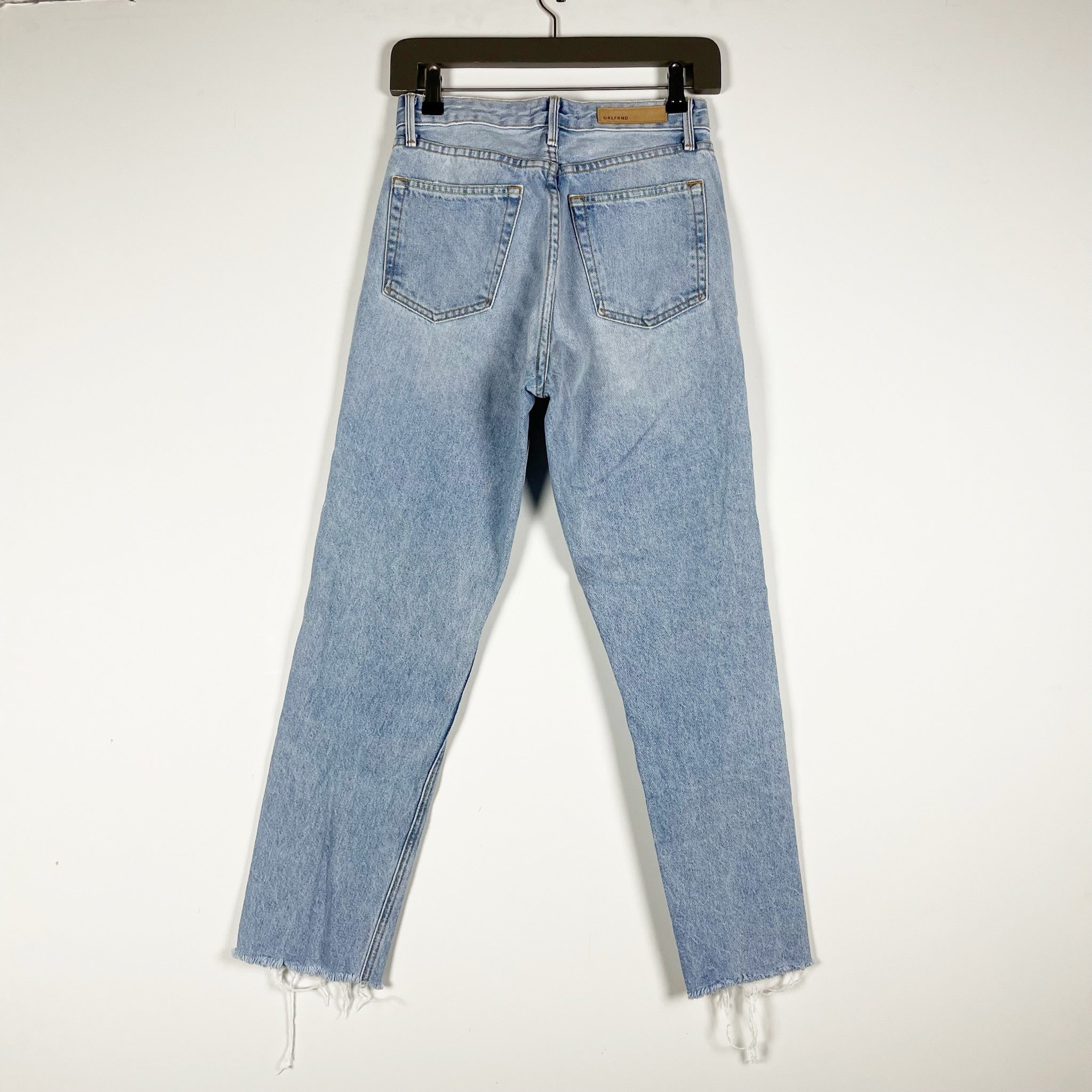 GRLFRND SHR Super High Rise Helena Cotton Straight Leg Ankle Crop Denim Jeans 24