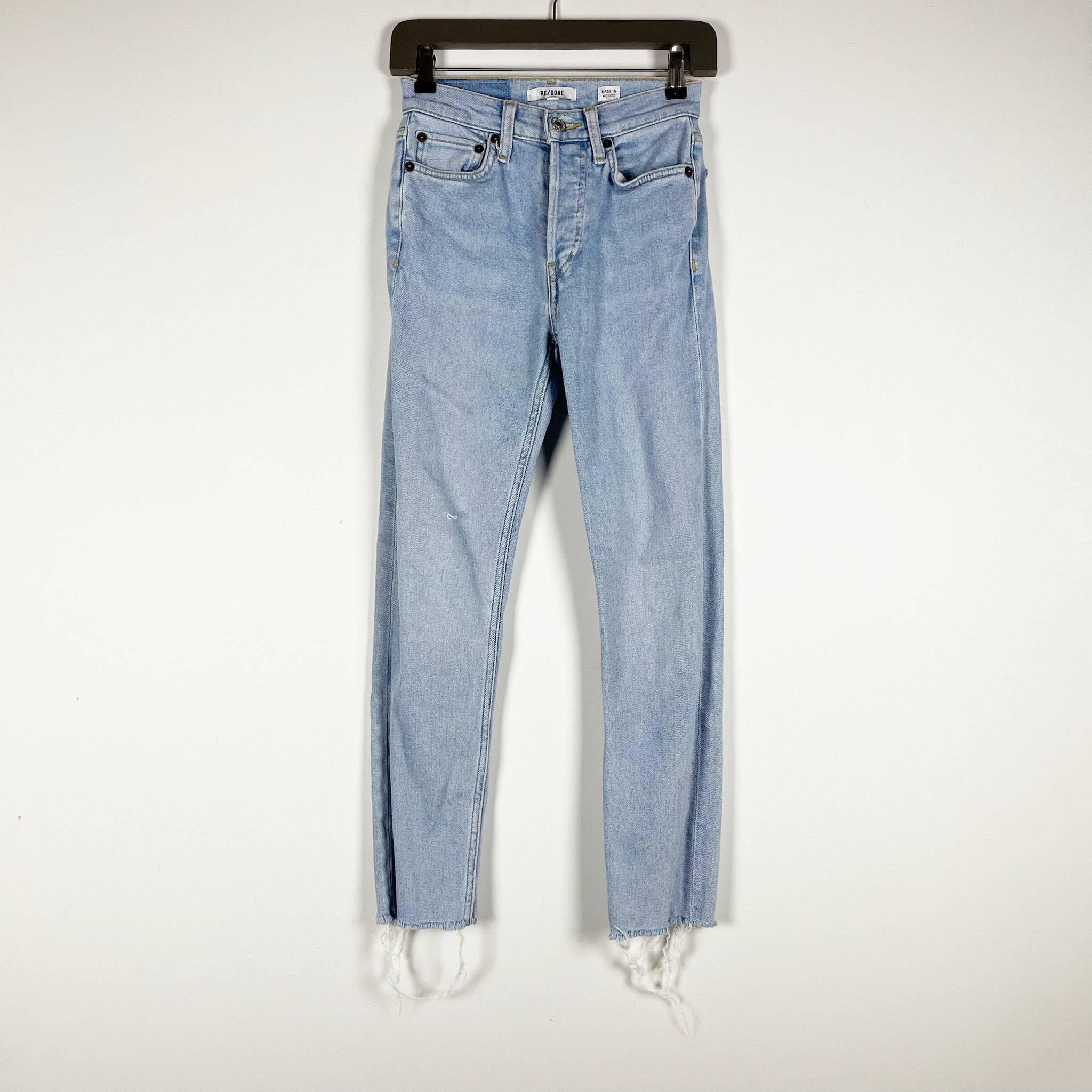 Re/Done Women's 90's High Rise Cotton Tencel Stretch Skinny Denim Jeans 24