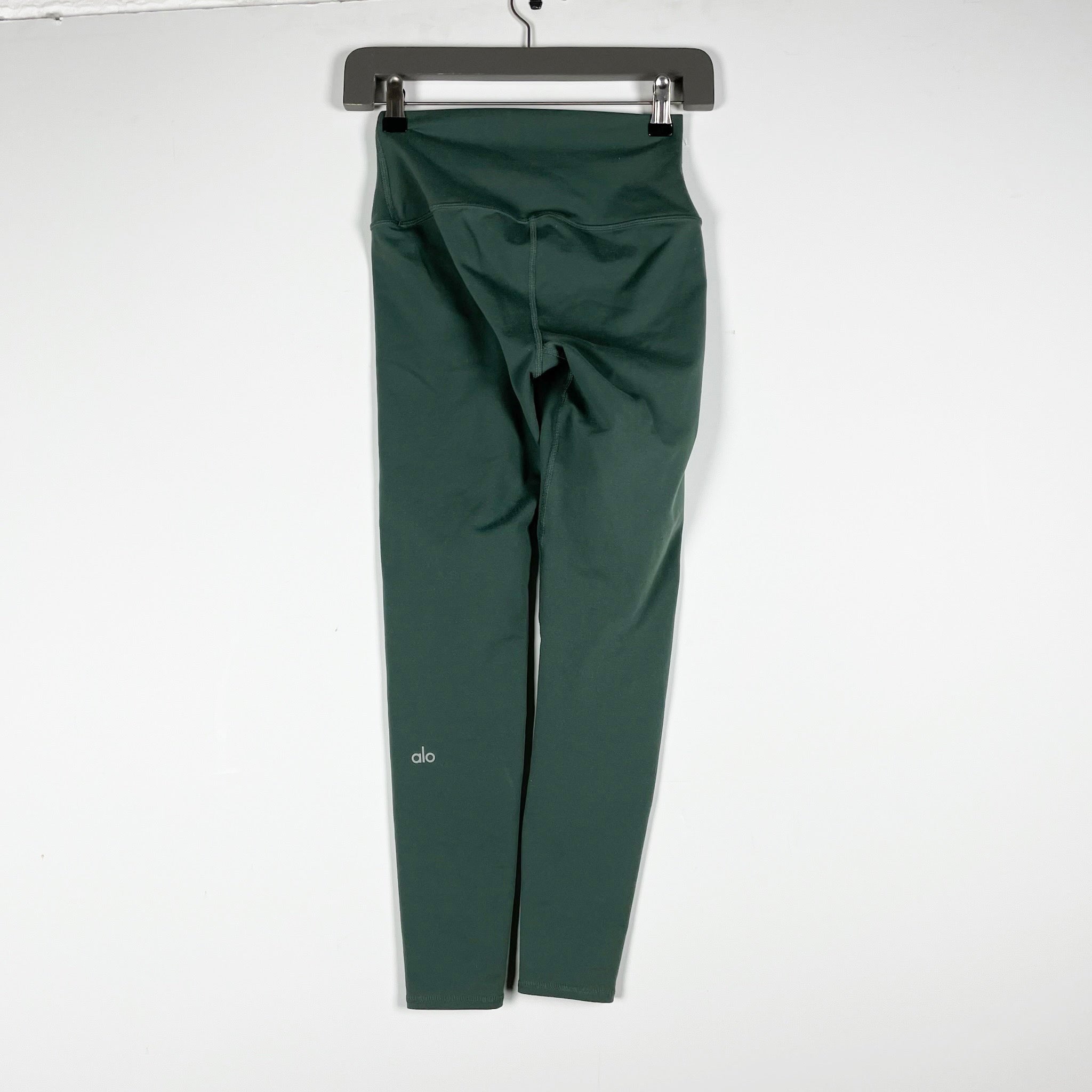 Alo Yoga Women's High Rise Athletic Work Out Lounge Leggings Solid Green XXS