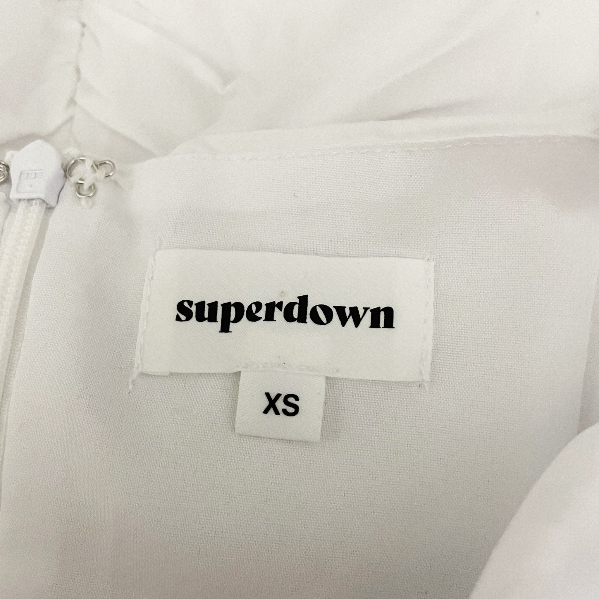 Superdown Darby Cotton Underwire Cup Ruched Mini Dress White XS