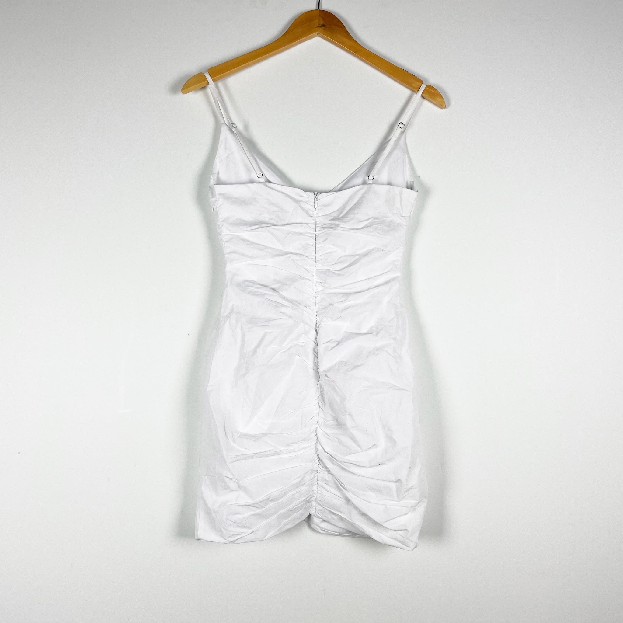 Superdown Darby Cotton Underwire Cup Ruched Mini Dress White XS