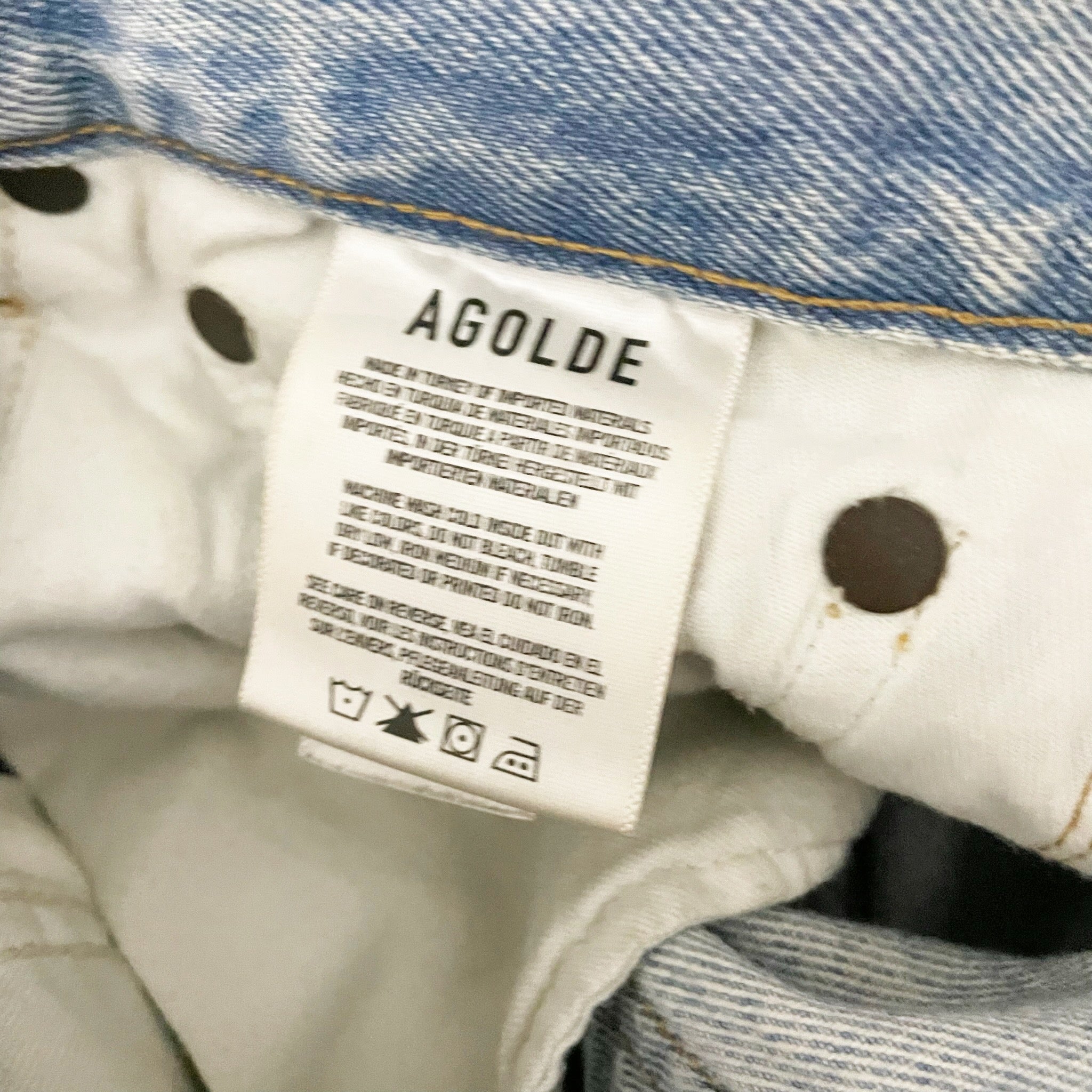 Agolde Women's 90's Straight Leg Fit Organic Cotton Denim Jeans Snapshot Wash 27