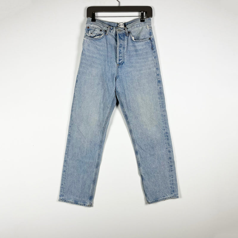 Agolde Women's 90's Straight Leg Fit Organic Cotton Denim Jeans Snapshot Wash 27