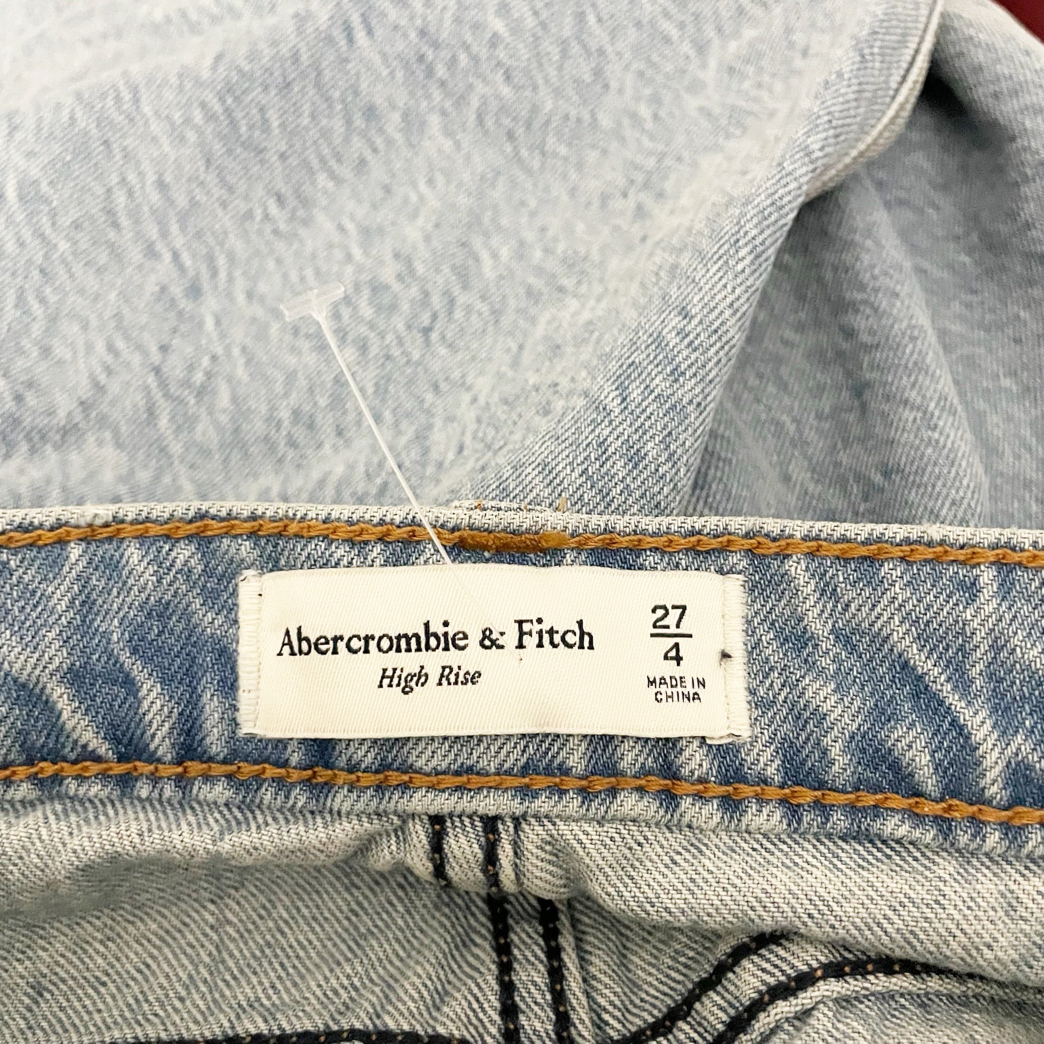 Abercrombie & Fitch Women's Cotton Stretch High Rise Denim Jean Straight Skirt 4