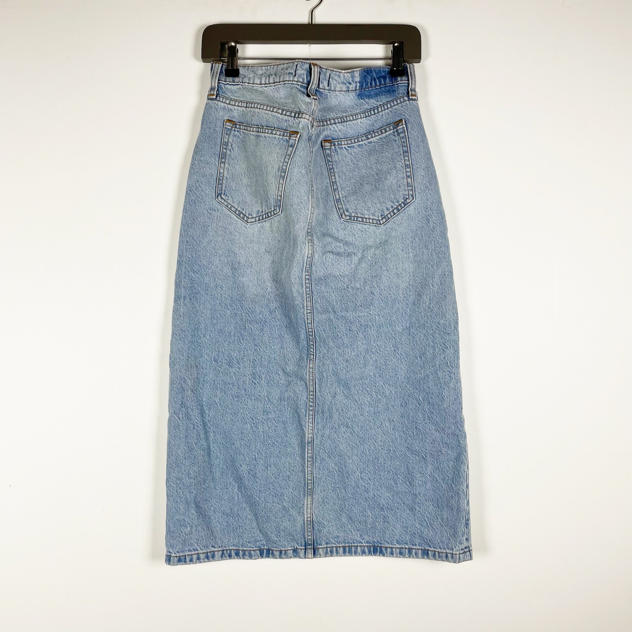 Abercrombie & Fitch Women's Cotton Stretch High Rise Denim Jean Straight Skirt 4
