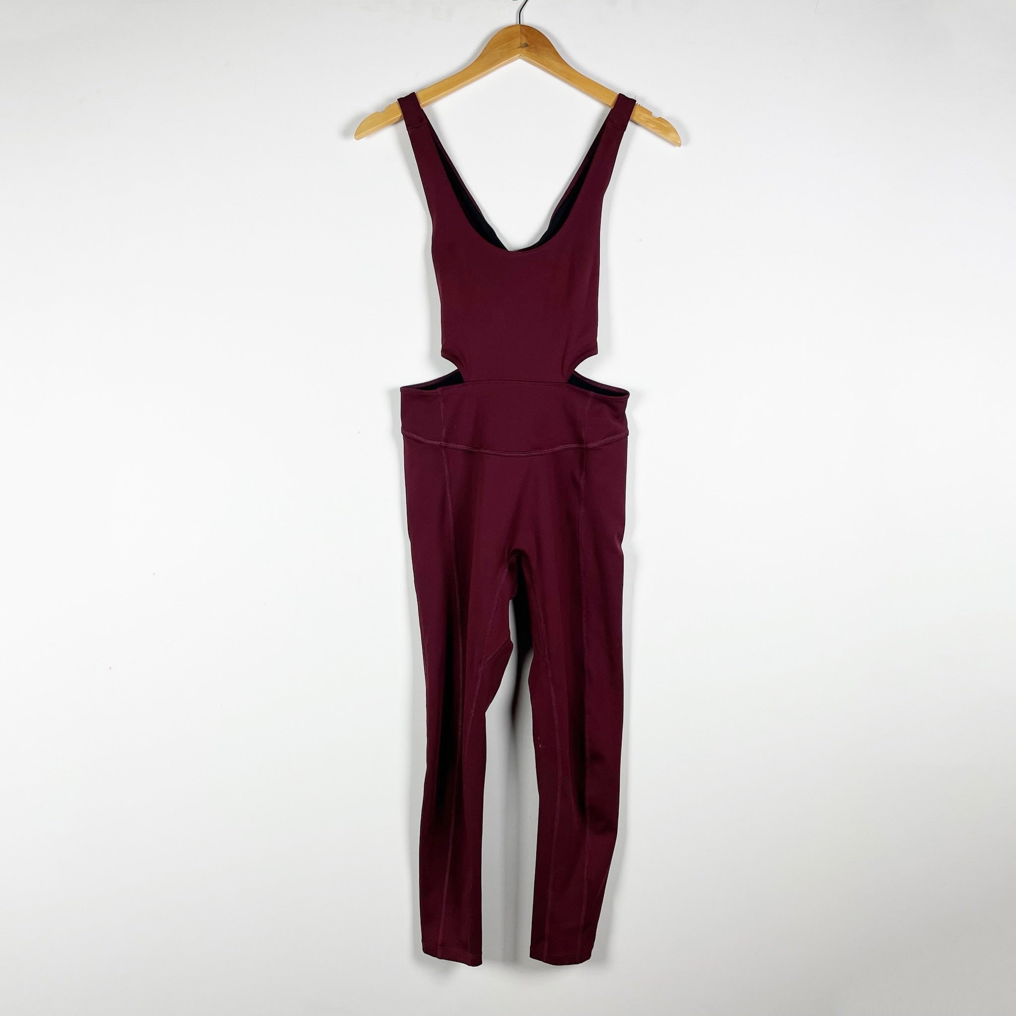 Free People x FP Movement Back It Up Cut Out Athletic One Piece Jumpsuit Purple