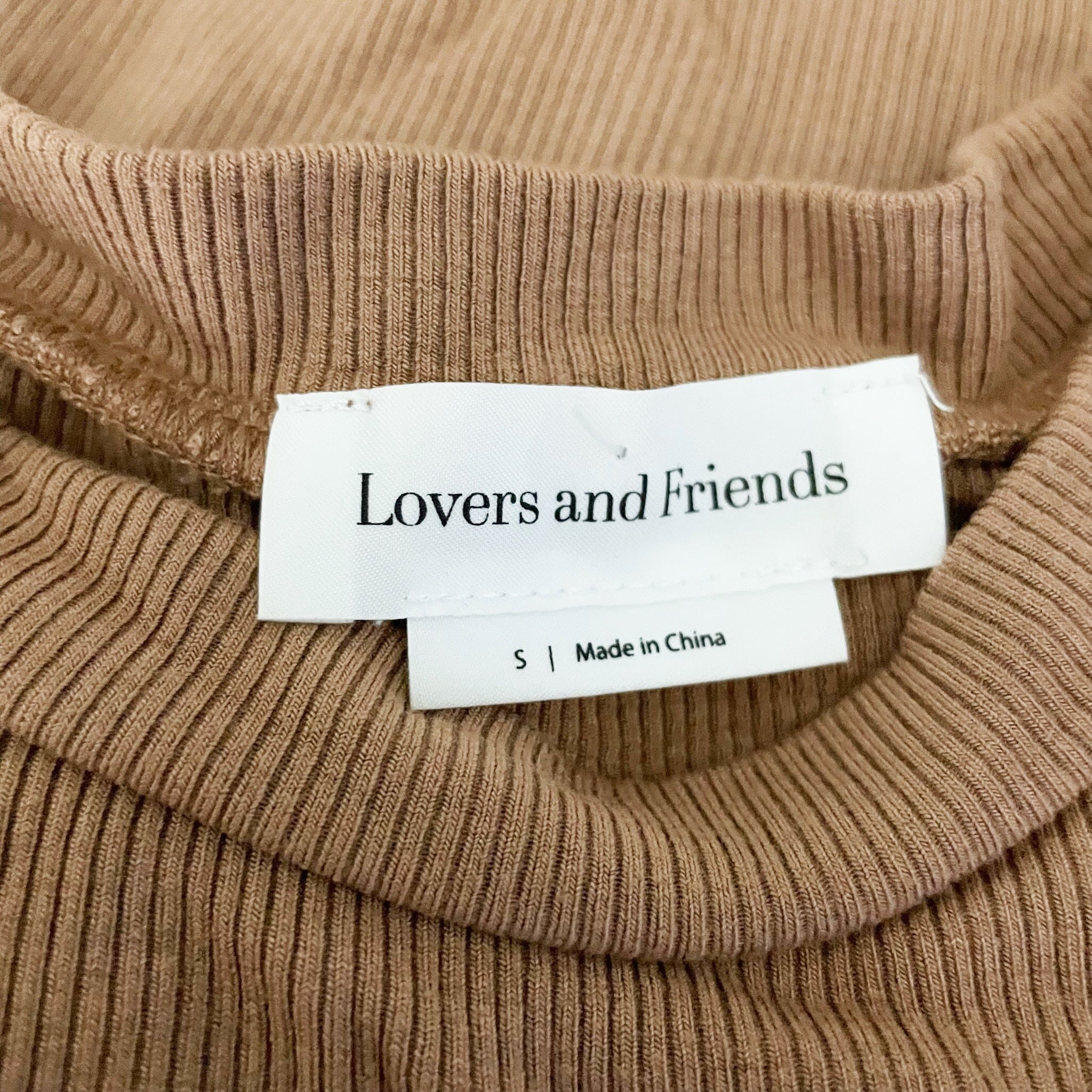 Lovers And Friends Women's Ribbed Knit Stretch Crew Neck Short Sleeve Bodysuit S