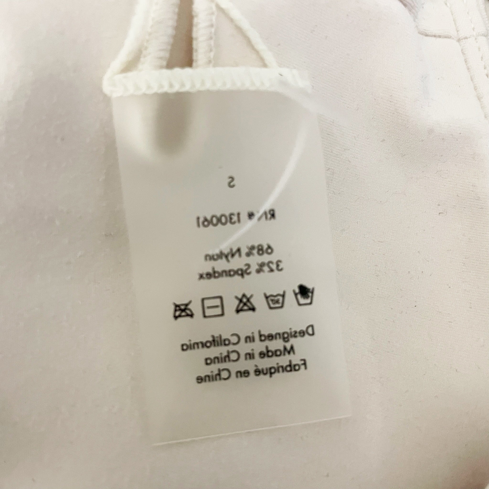 L*Space Active Ribbed Cut Out Thick Strap Athletic Work Out Sports Bra Top Ivory