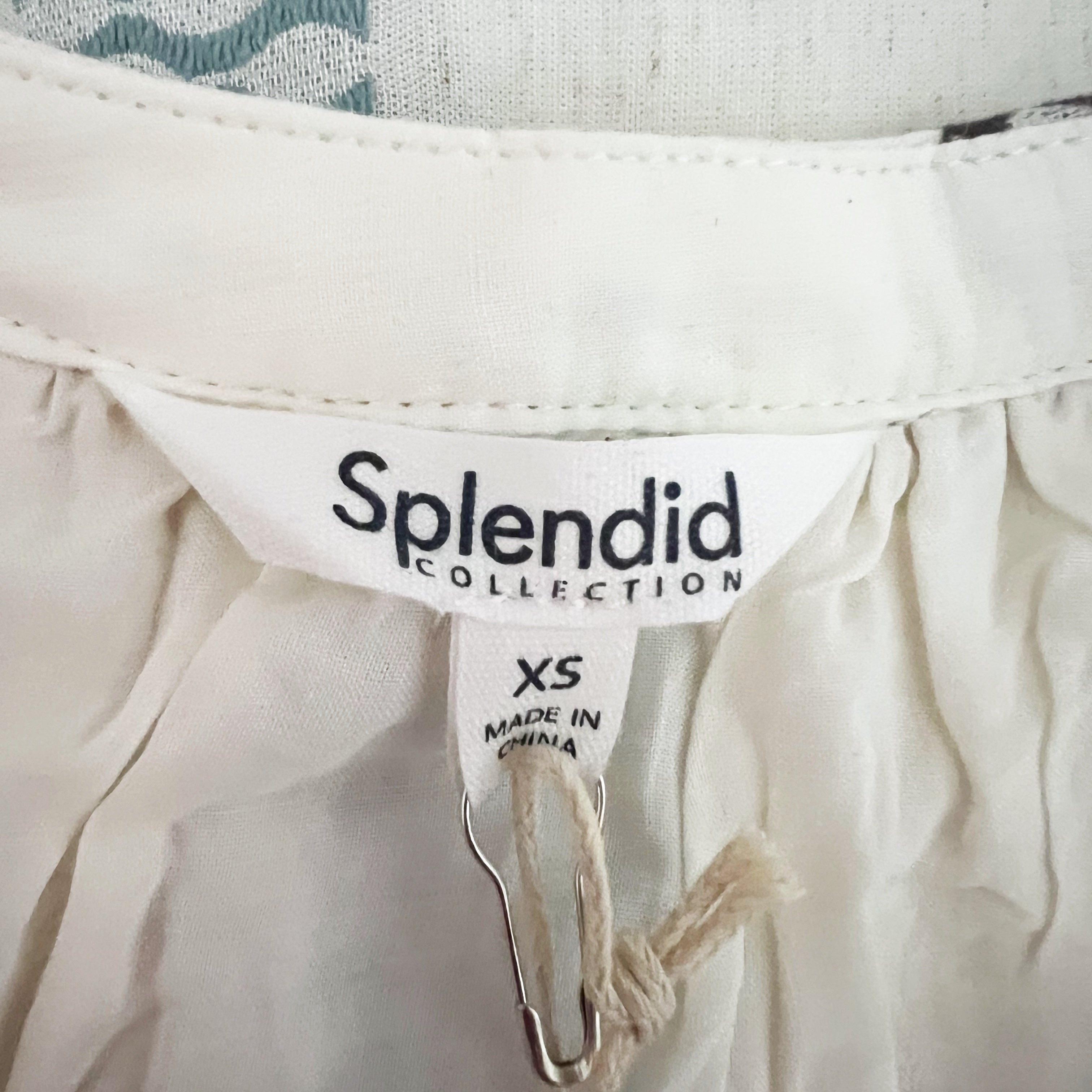 NEW Splendid Mary Cotton Linen Blend Embroidered Sleeveless V Neck Mini Dress XS