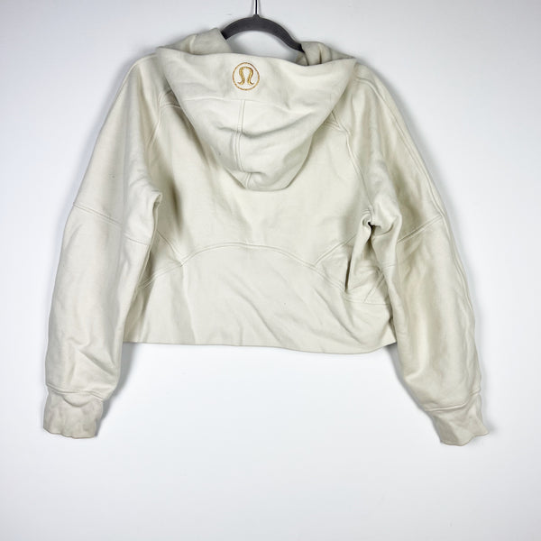 Lululemon Women’s Scuba Pullover Half-Zip Hoodie Gold Zip Natural Ivory M/L