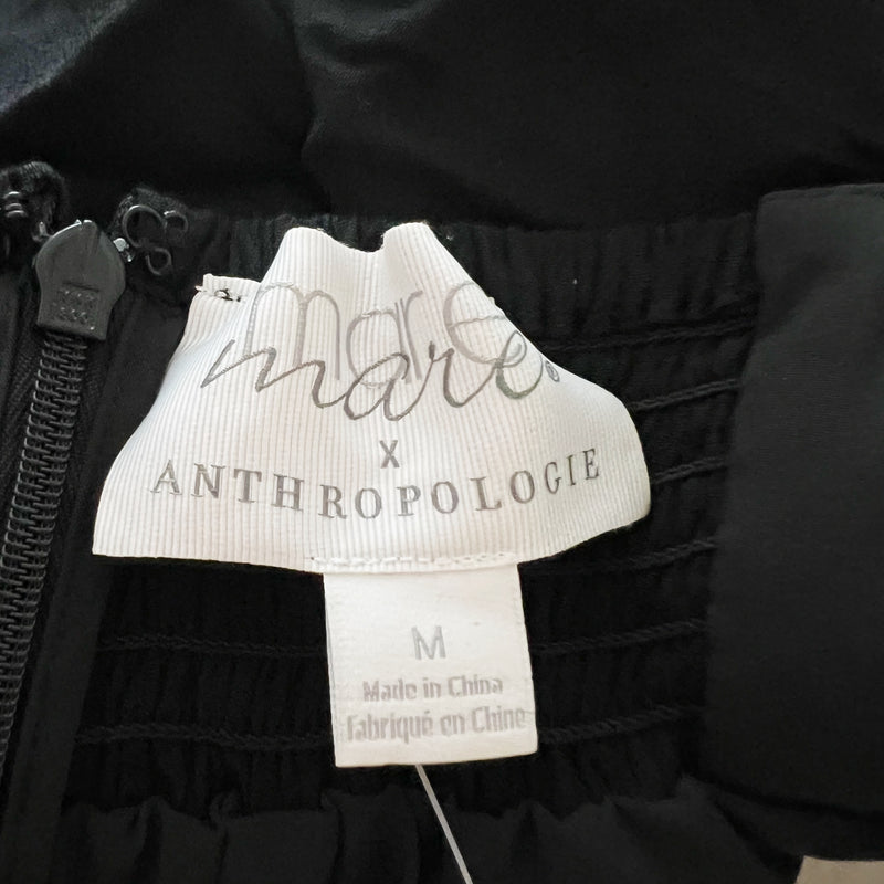 NEW Anthropologie Mare Mare Notch Neck Sleeveless Chiffon Tank Top Black Medium