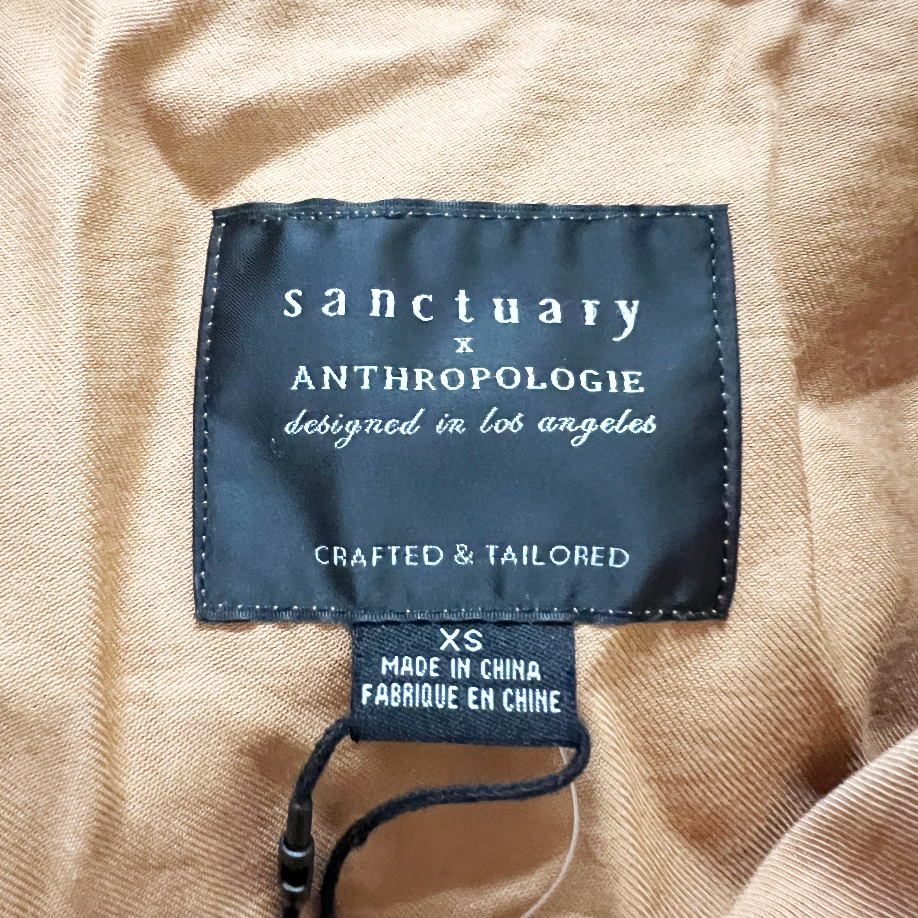 NEW Sanctuary Anthropologie Cropped Trench Lightweight Button Front Jacket XS