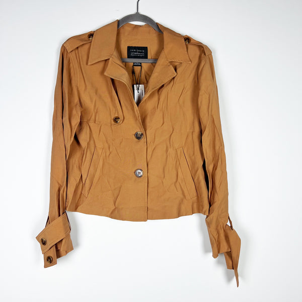 NEW Sanctuary Anthropologie Cropped Trench Lightweight Button Front Jacket XS