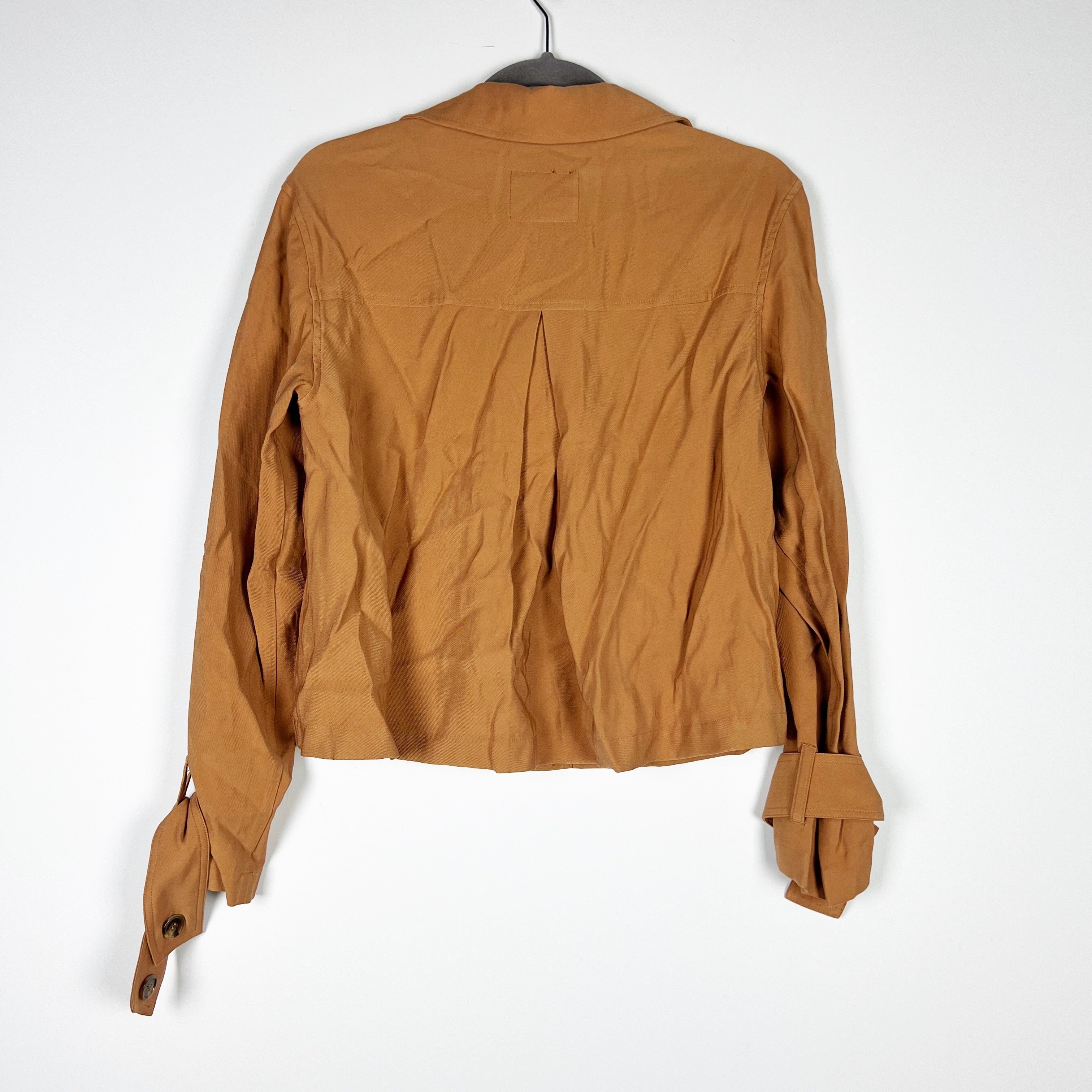 NEW Sanctuary Anthropologie Cropped Trench Lightweight Button Front Jacket XS