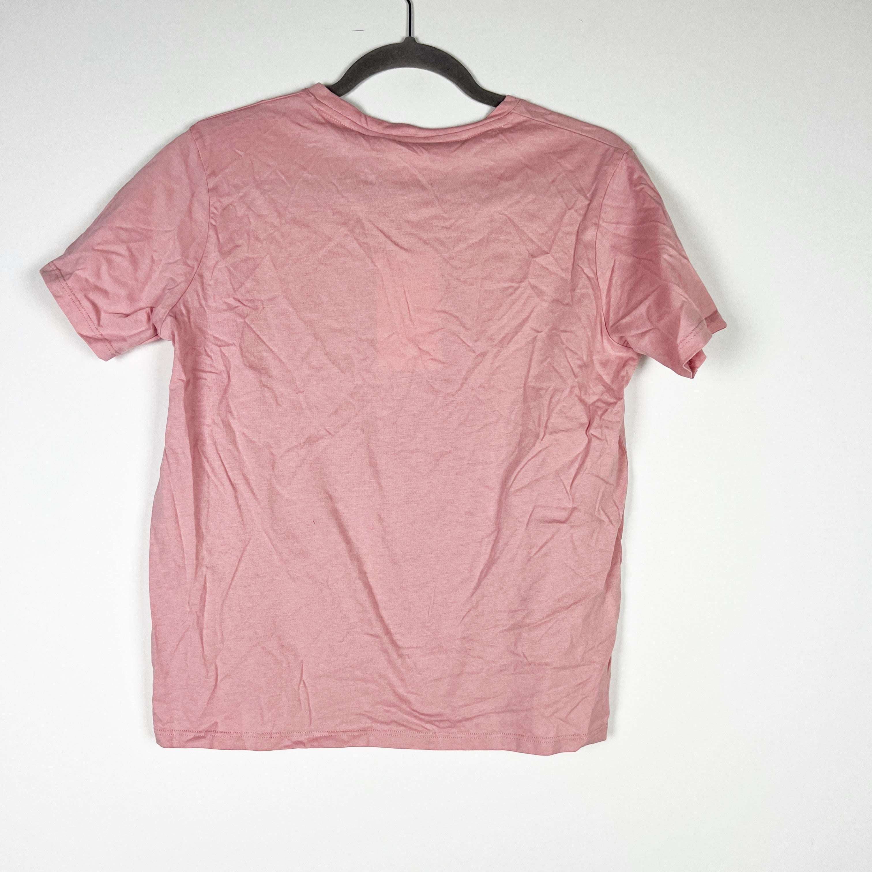 NEW Sezane L.A. Vie Graphic Print Cotton Crew Neck Short Sleeve Tee Shirt Rose S