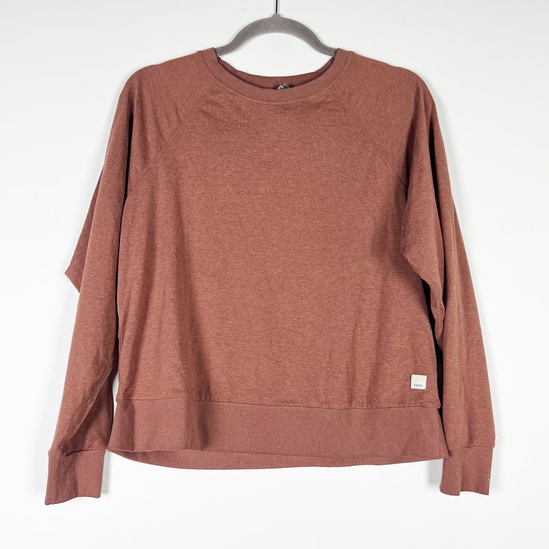 Vuori Daydream Crew Long Sleeve Pullover Performance Sweater Sedona Brown Small