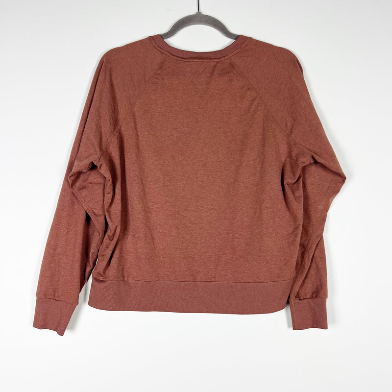 Vuori Daydream Crew Long Sleeve Pullover Performance Sweater Sedona Brown Small