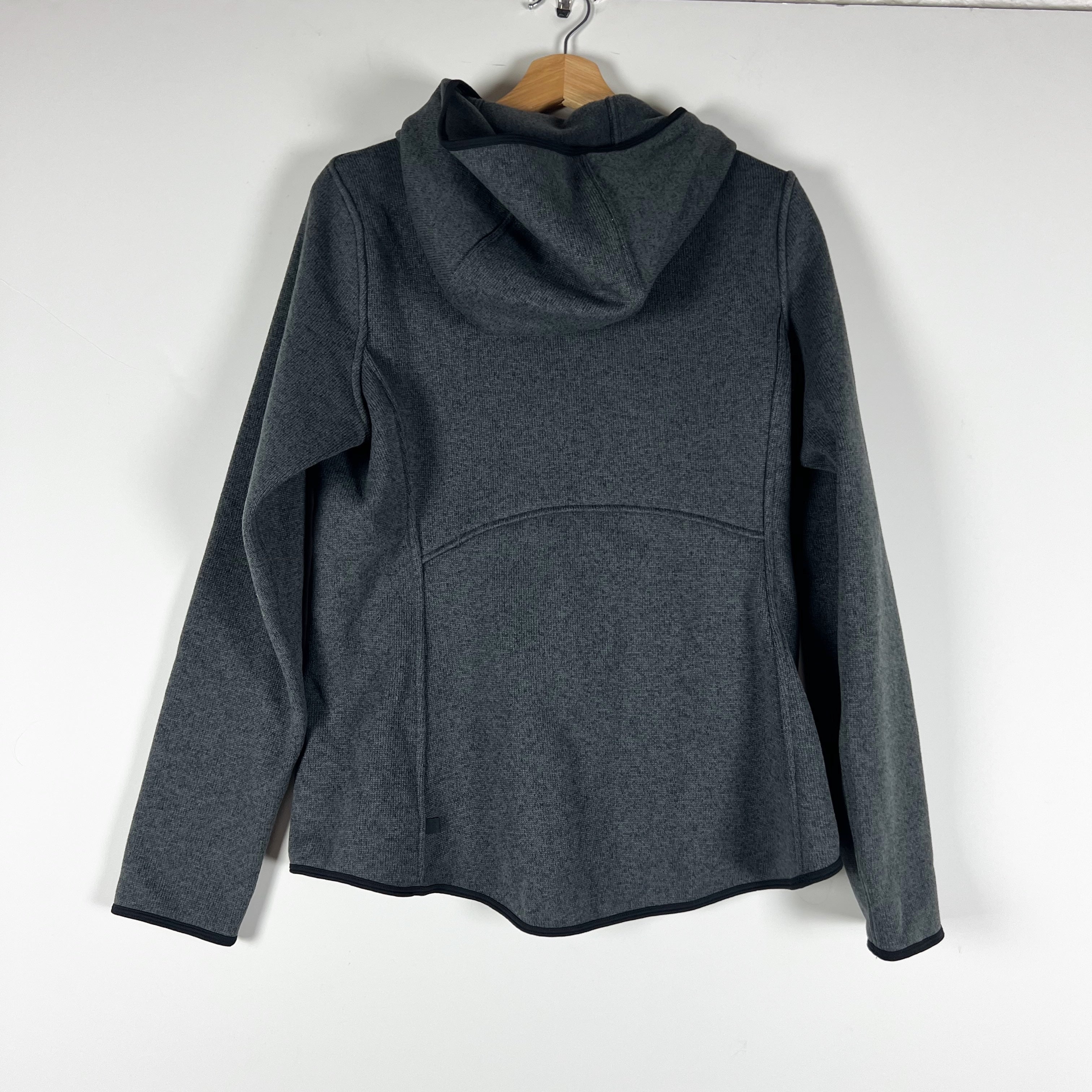 Lululemon Women's Fleece & Thank You Pullover Hooded Sweater Heathered Black 10