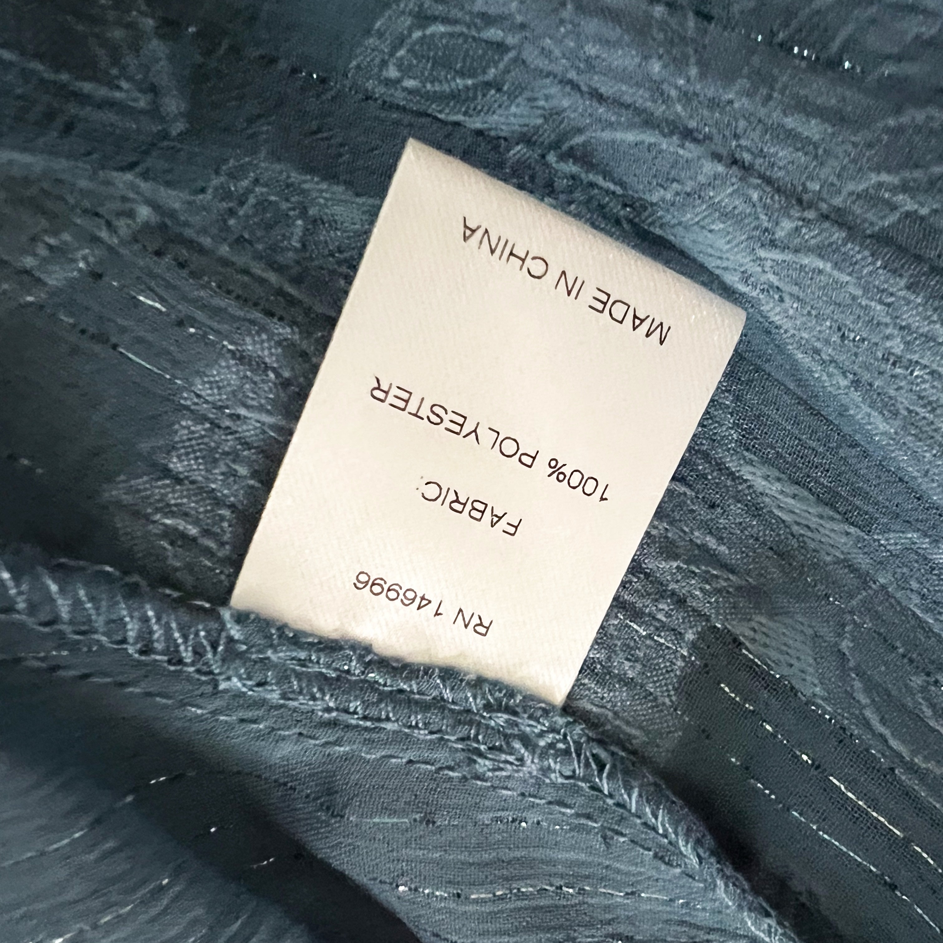 NEW Abbey Glass Diane Puff Hall Sleeve Chiffon Wrap Midi Dress Steel Blue Small