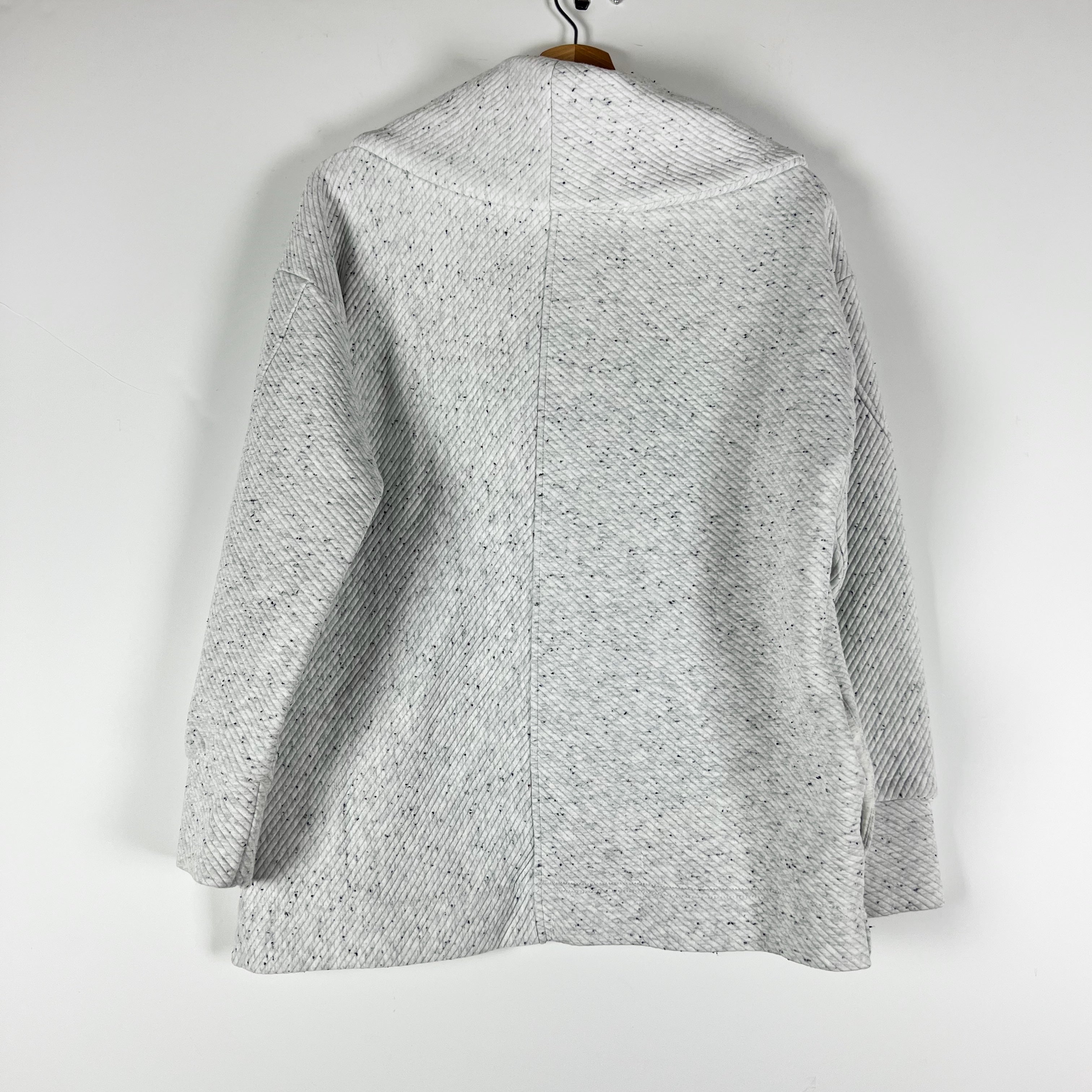 Sweaty Betty Radiant Half Zip Ribbed Knit Stretch Quarter Zip Sweater Gray 6