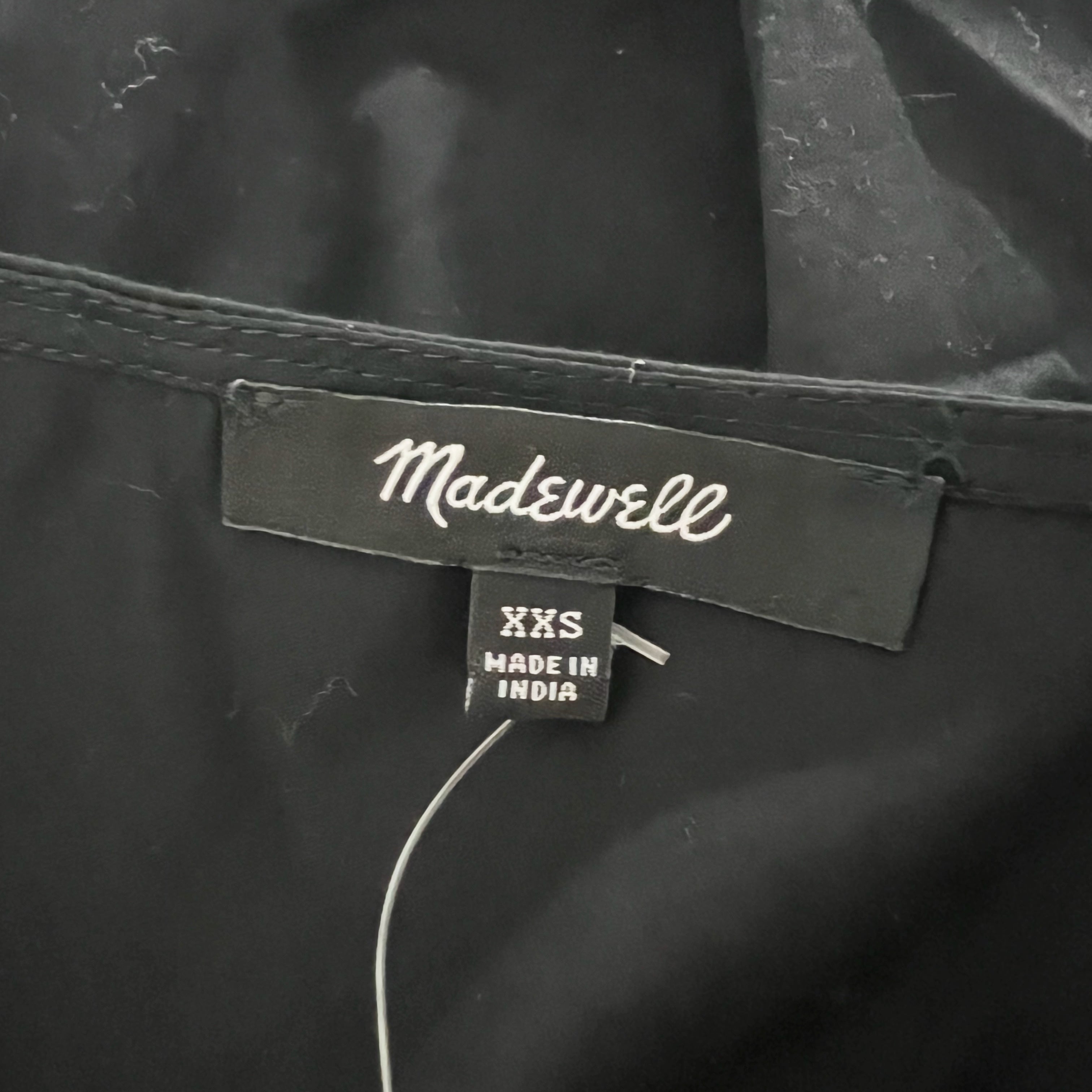 NEW Madewell Relaxed Scoopneck Puff Short Sleeve Top Cotton Blouse Top Black XXS