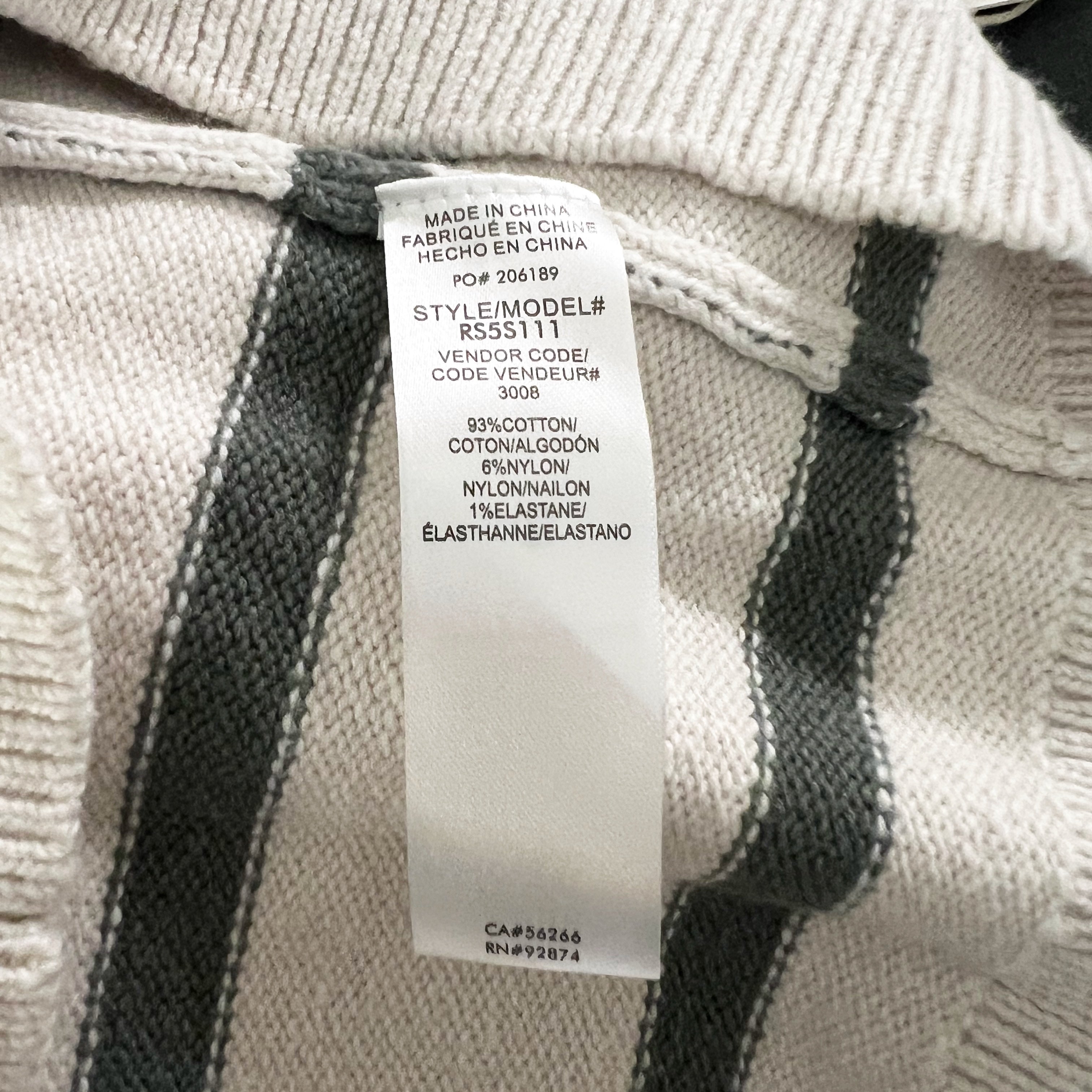 NEW Splendid Daphne Stripe Cotton Blend Knit Stretch Sweater Tank Green Ivory S