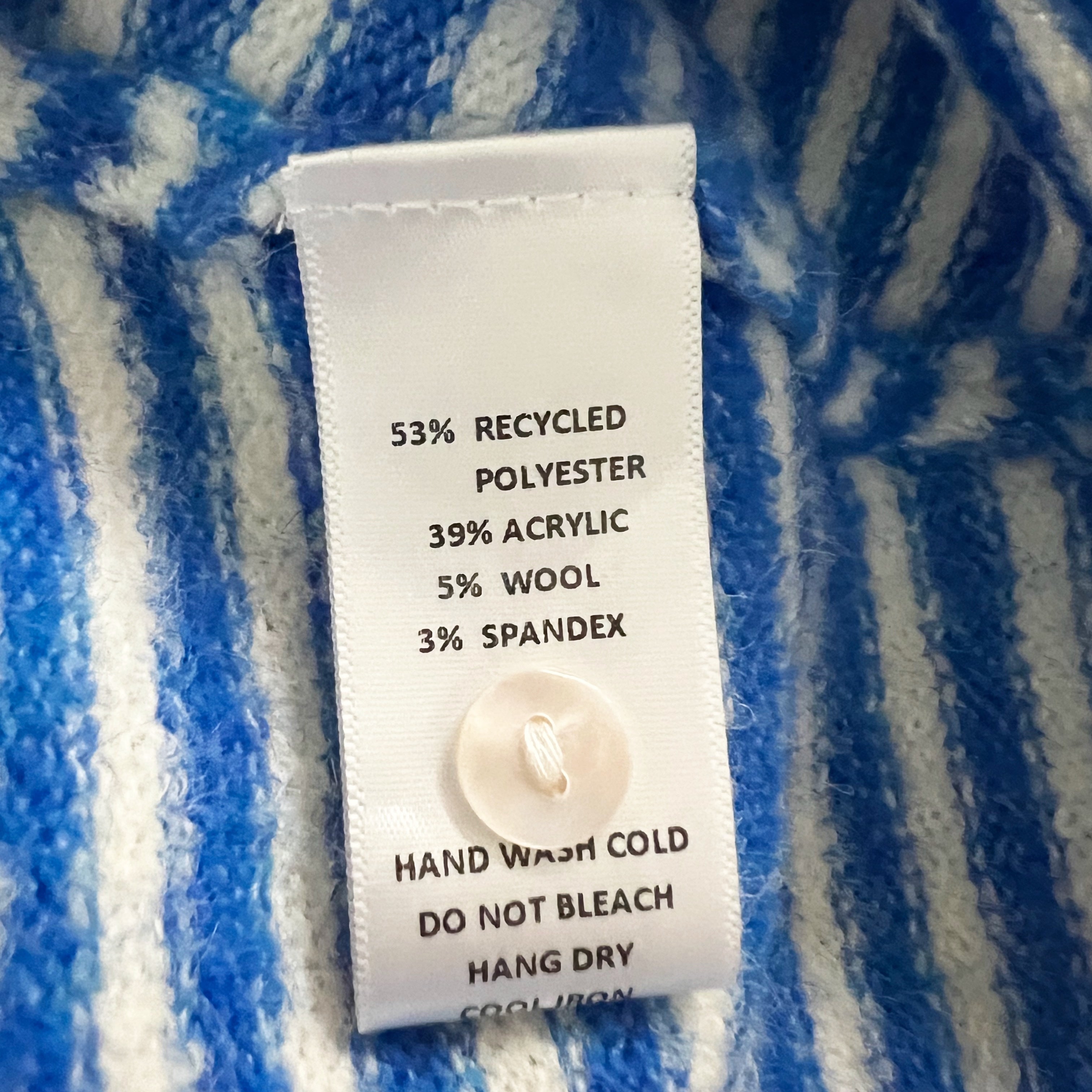 Things Between Piper Mini Blue White Stripe Button Front Cardigan Sweater Small