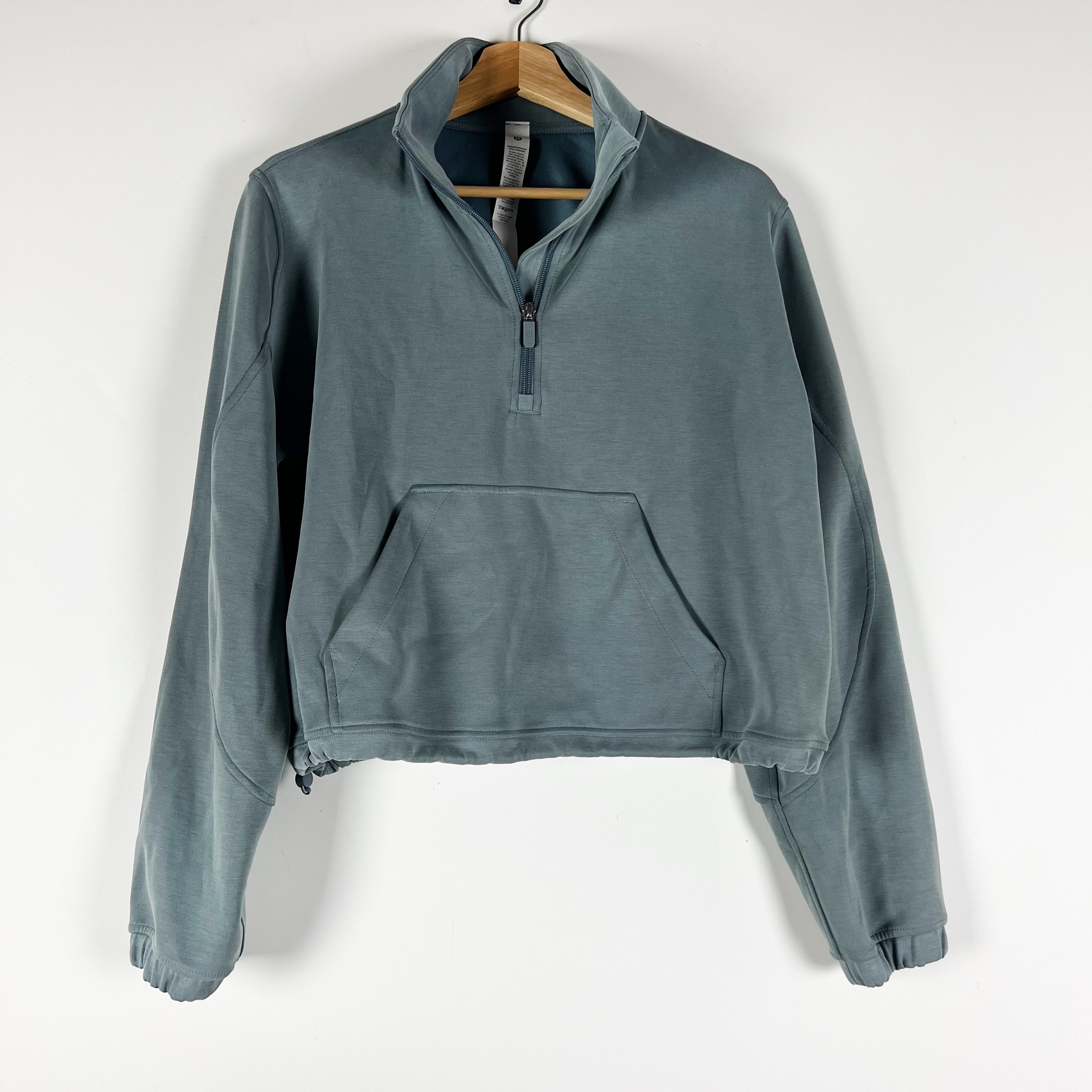 Lululemon Women's Brushed Softstreme Half Zip Pullover Sweater Green Jasper 8