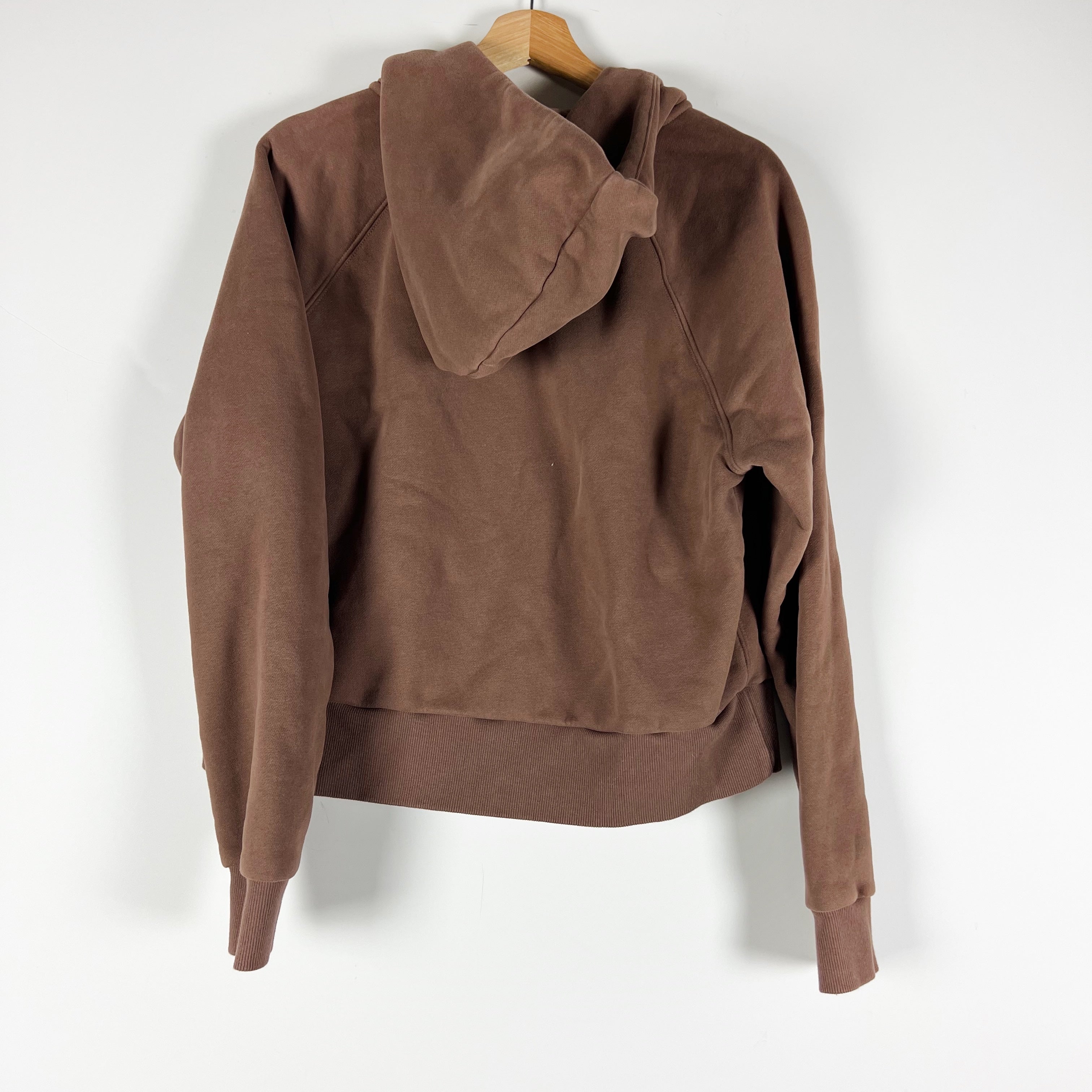 Vuori Women's Restore Half Zip Pullover Organic Cotton Fleece Lined Hoodie Brown