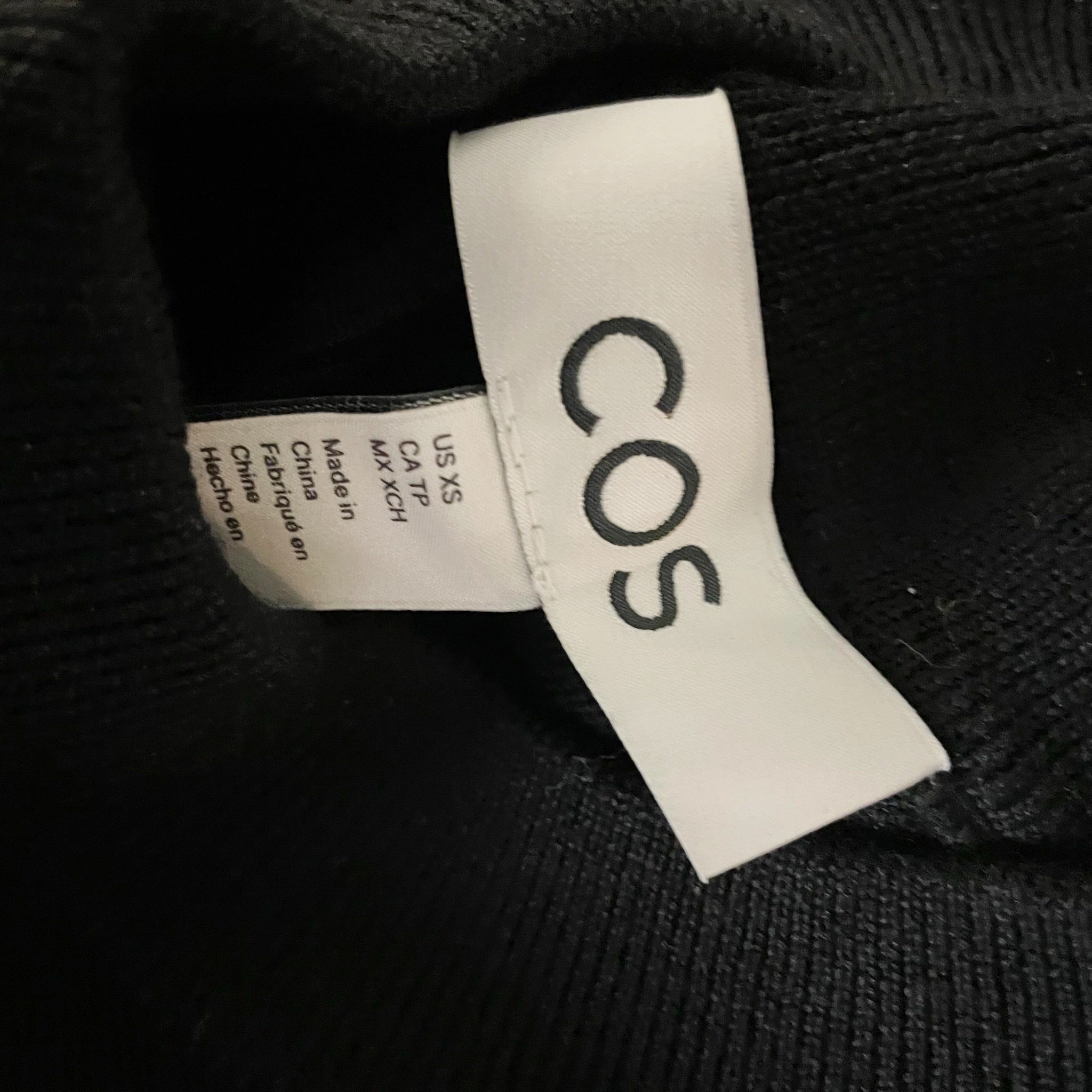 NEW COS Wool Blend Knit Stretch Mock Neck Long Sleeve Pullover Sweater Black XS