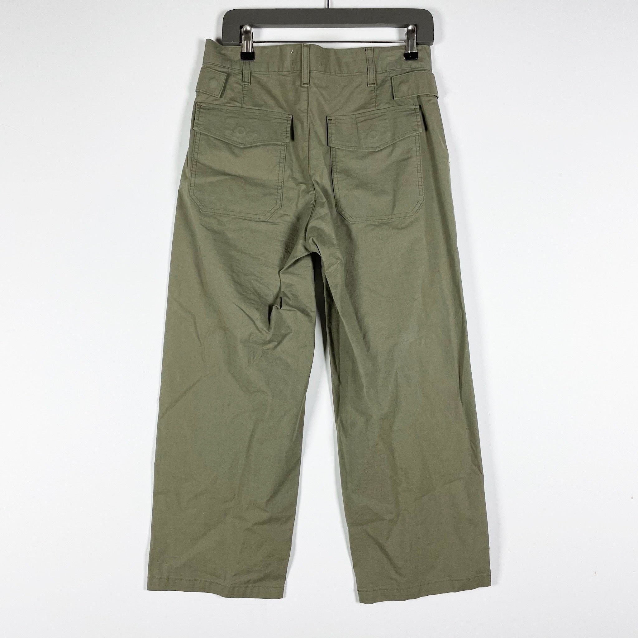 Agolde Daria Cotton Stretch Utility Straight Leg Trouser Pants Duffle Green 26