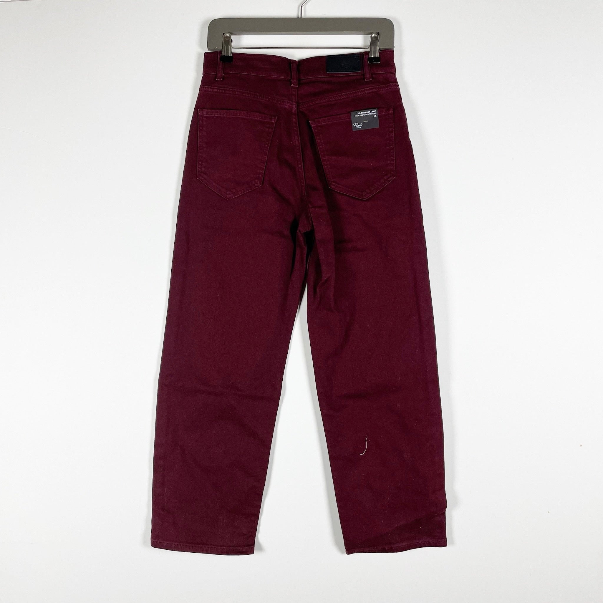 NEW Rails Topanga Crop Cotton Stretch High Rise Straight Leg Jeans Pants Merlot