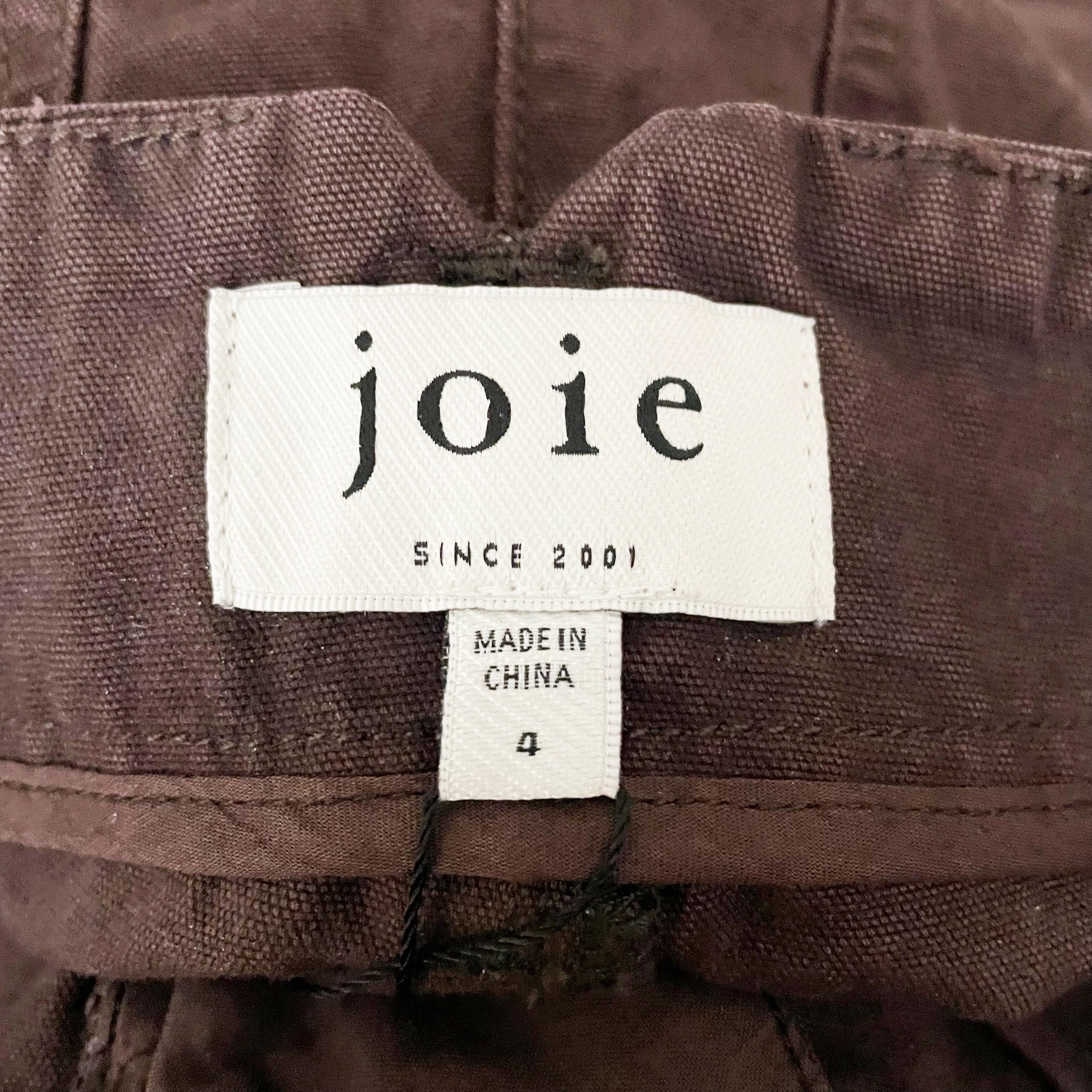 NEW Joie Emerald Cotton Straight Leg Cargo Pants Chocolate Plum 4