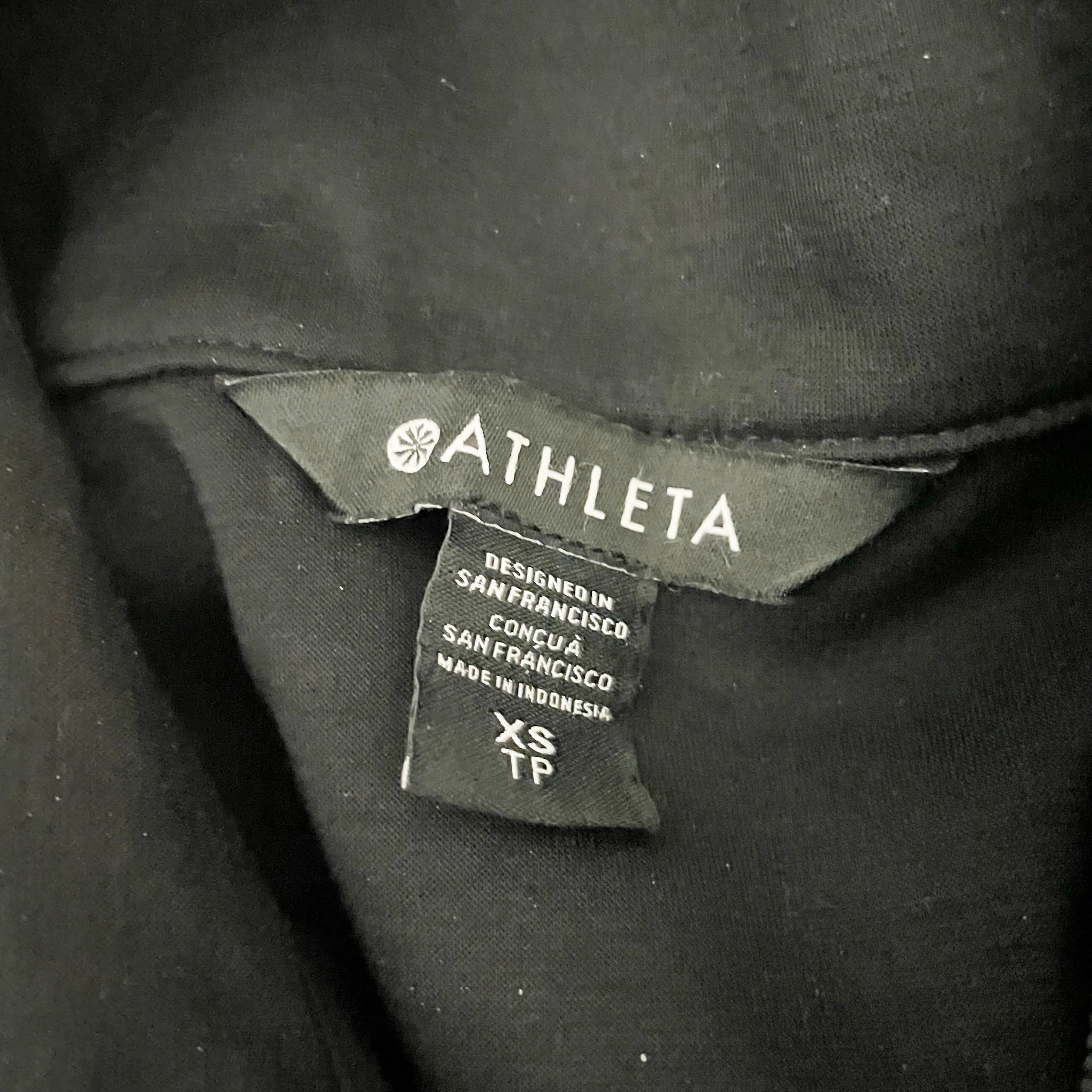 NEW Athleta Allure 1/4 Zip Long Sleeve Pullover Athleisure Mini Dress Black XS