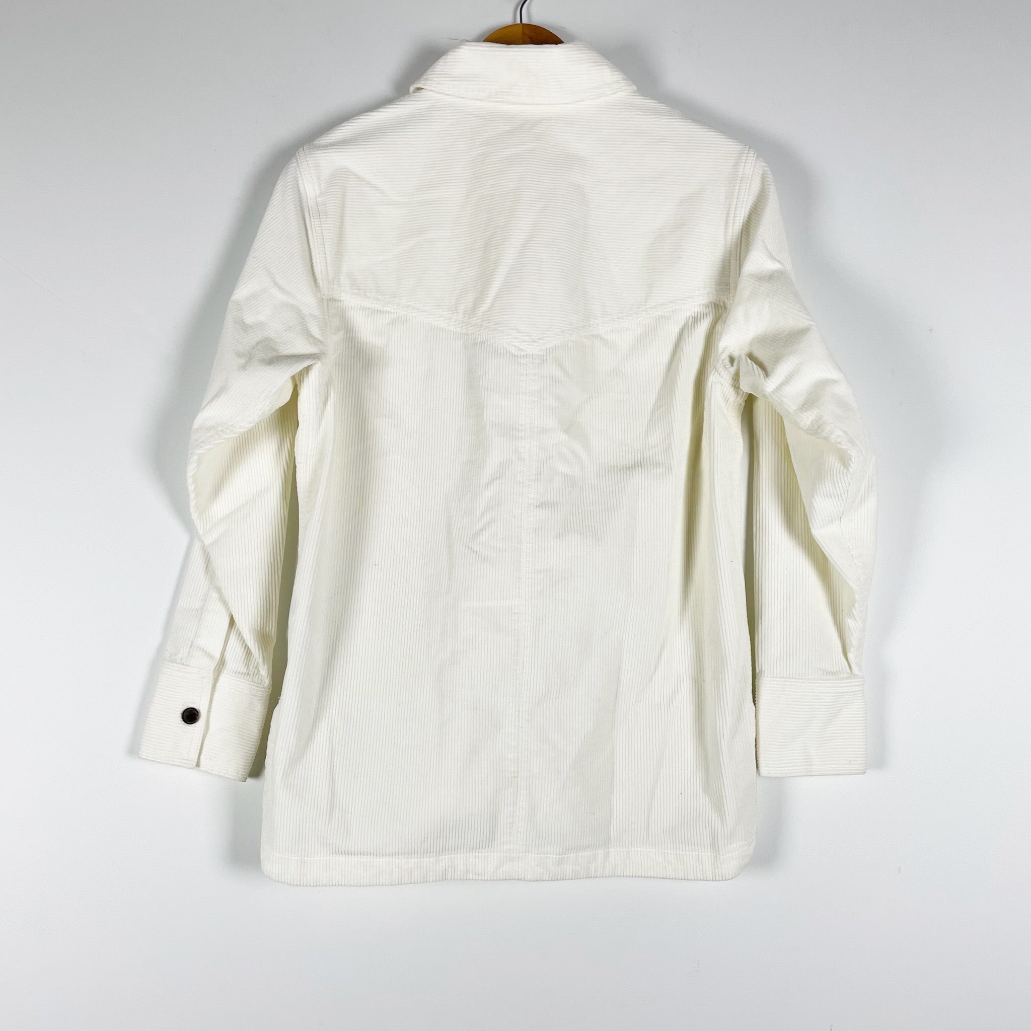 Madewell Cotton Stretch Corduroy Velvet Velour Relaxed Shirt Jacket Winter White
