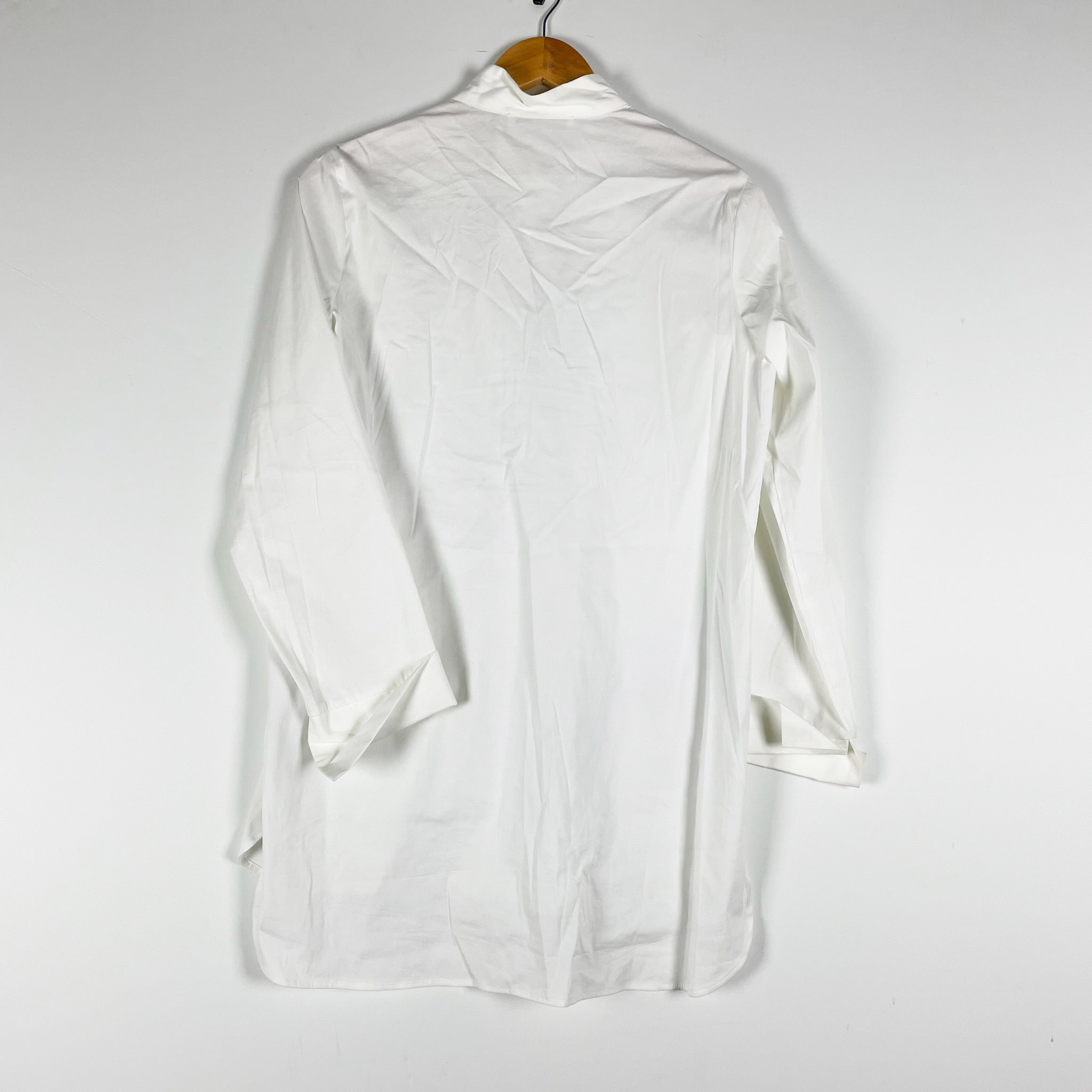 Fabiana Filippi Made In Italy Cotton Poplin Stretch Beaded Embellished Blouse