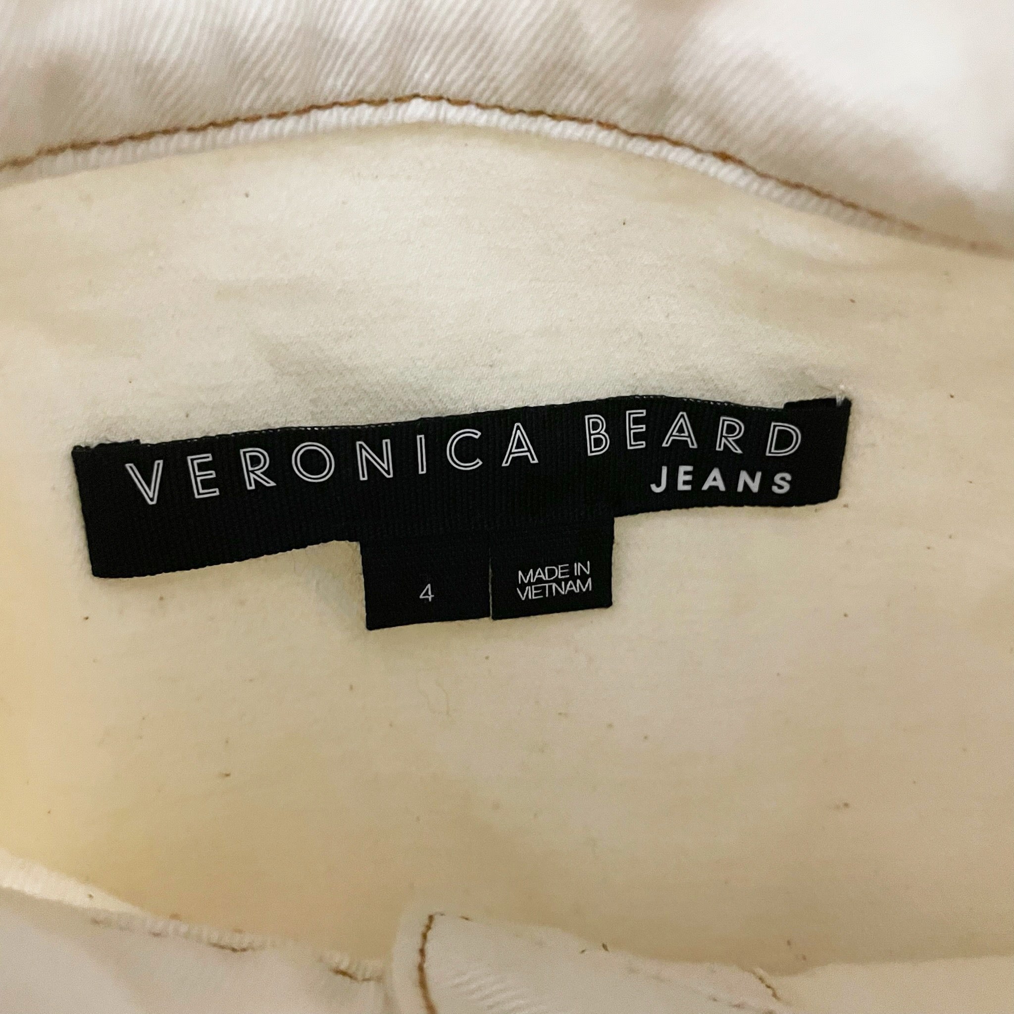 Veronica Beard Elodie Cotton Button Tie Neck Long Sleeve Blouse Shirt Ivory 4
