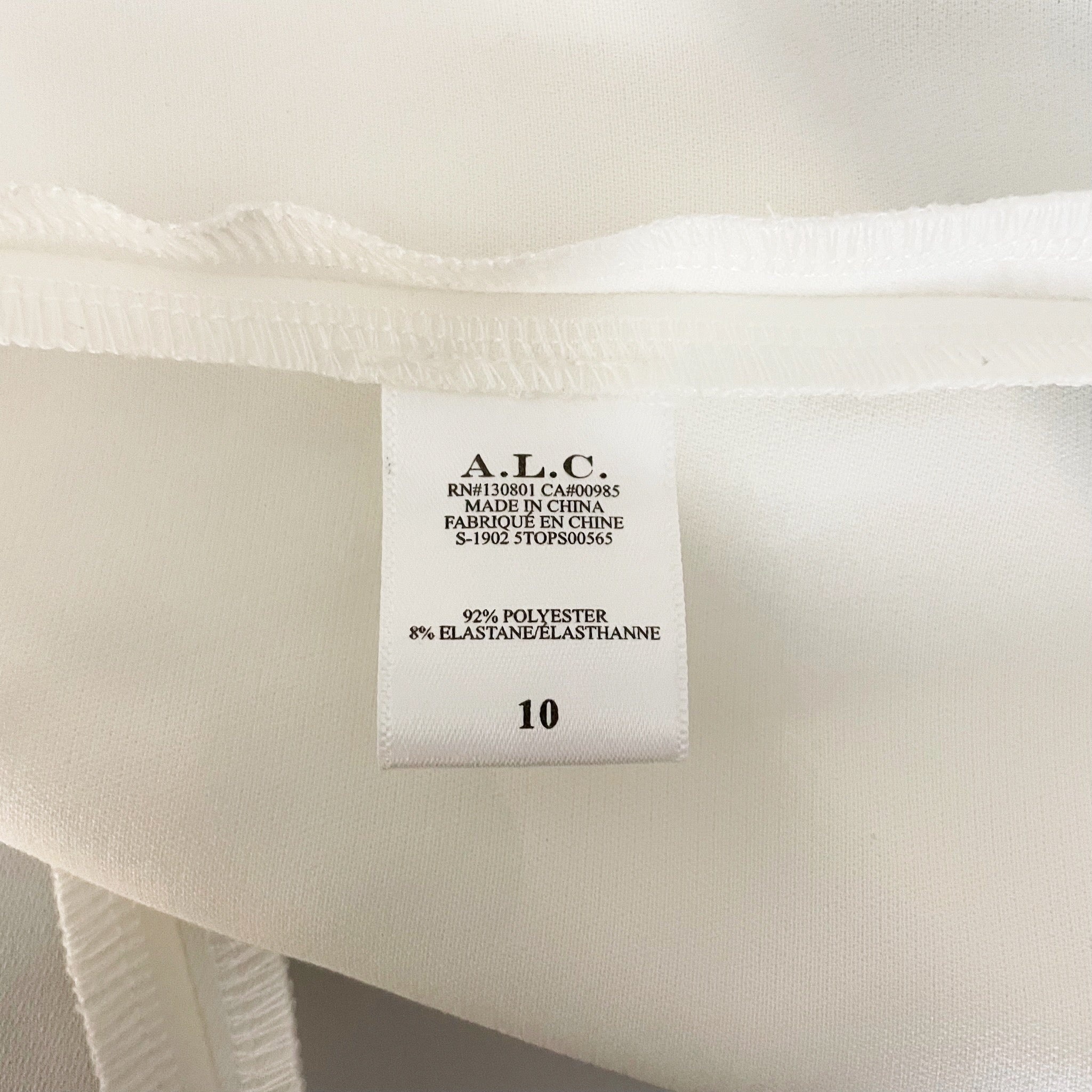 A.L.C. Mariana Puff Short Sleeve Scoop Neck Crepe Chiffon Blouse Shirt Ivory 10