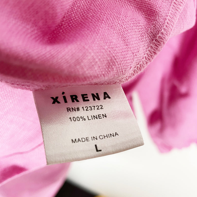 Xirena Pippa Mid Weight Linen Weave One Shoulder Mini Pullover Dress Cinder Rose