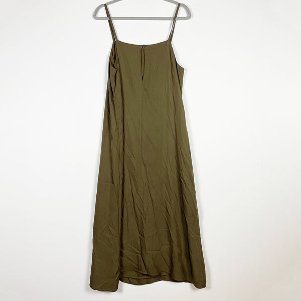 Everlane The Japanese GoWeave Sleeveless Slip Pullover Midi Dress Solid Green 12