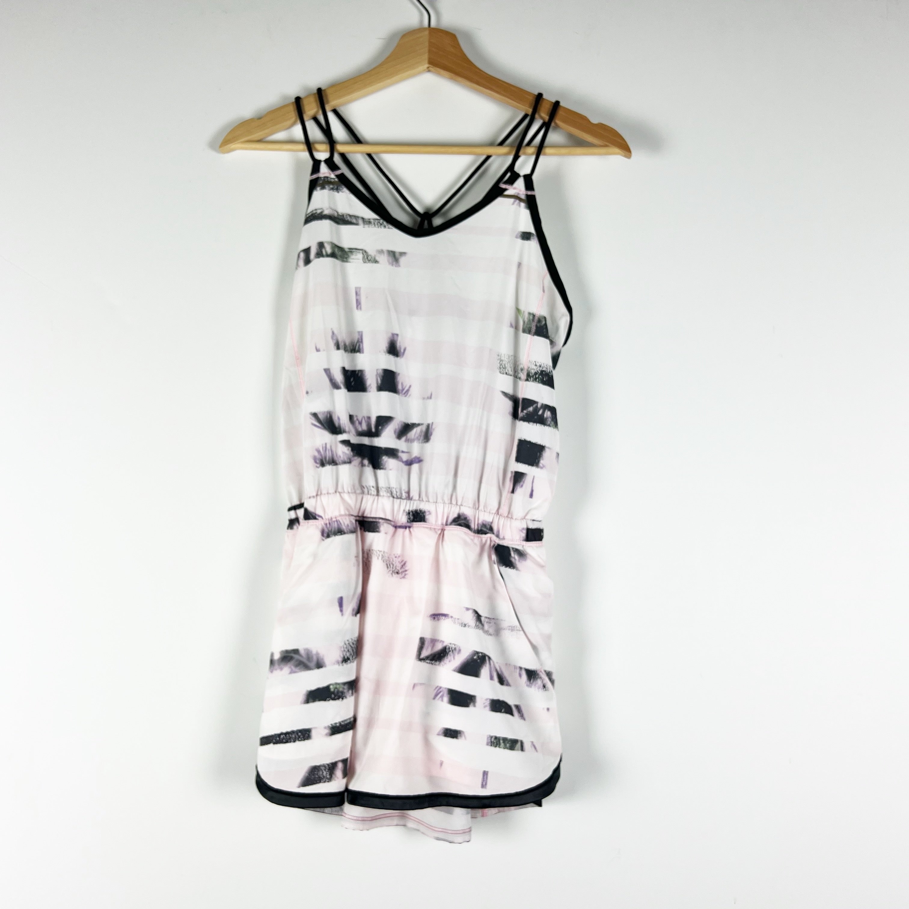 Lululemon Sweaty Or Not Runsie Mini Romper Sunset Stripe Blush Quartz Multi 4