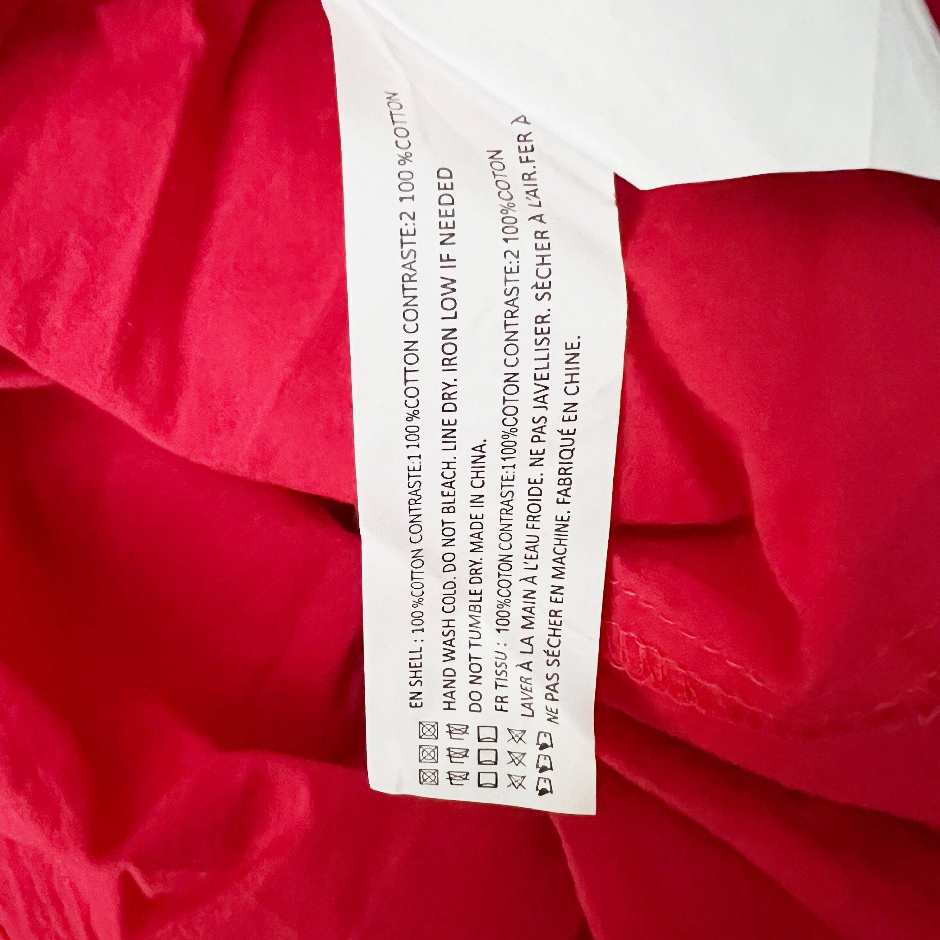 En Saison Cotton Eyelet Ruffle Long Sleeve Blouse Shirt Top Red XS