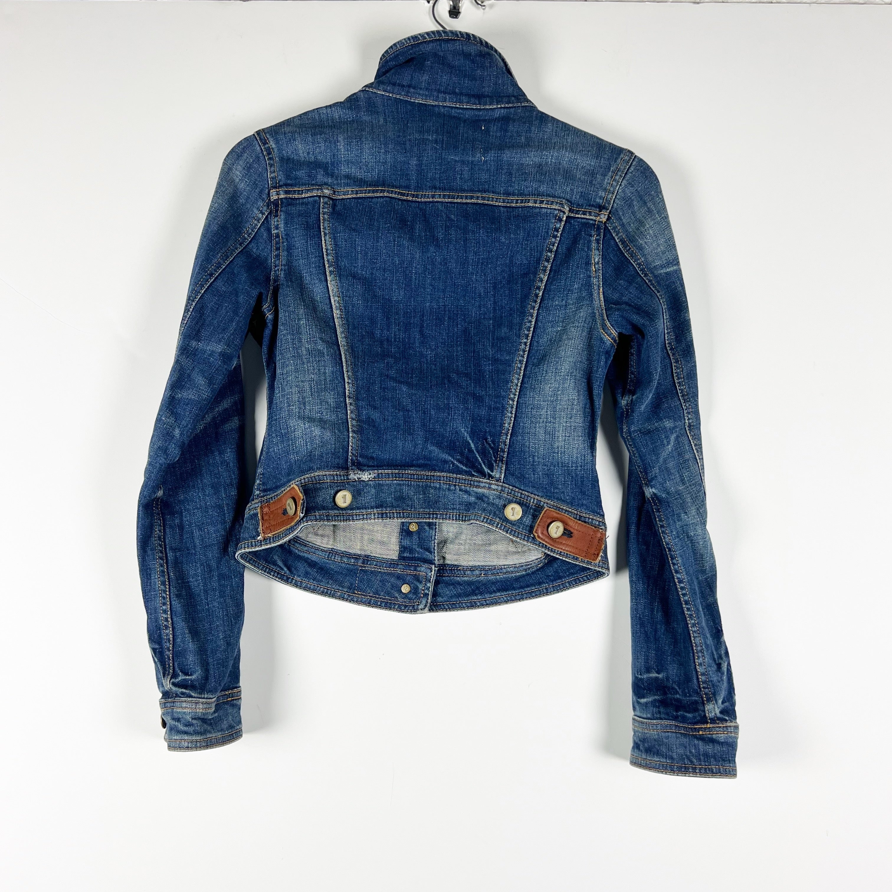 Pilcro And The Letterpress Cotton Stretch Collared Button Denim Jean Jacket XS
