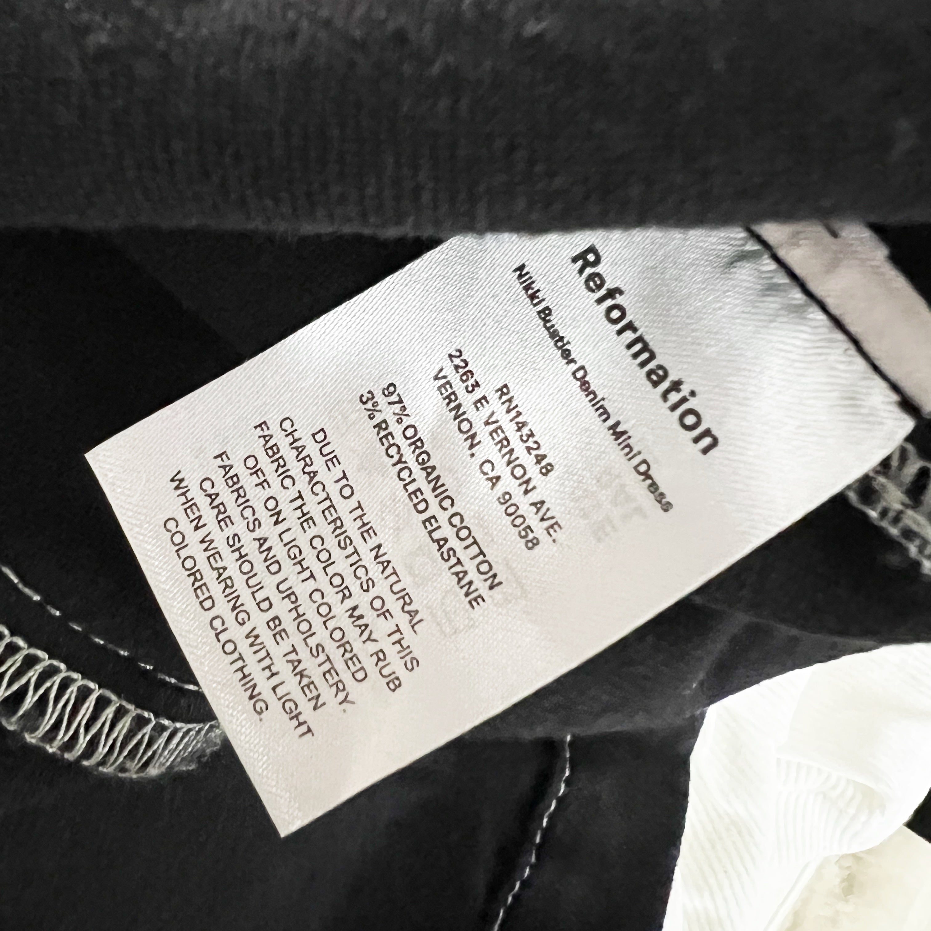 Reformation Women's Nikki Organic Cotton Stretch Bustier Mini Denim Jean Dress