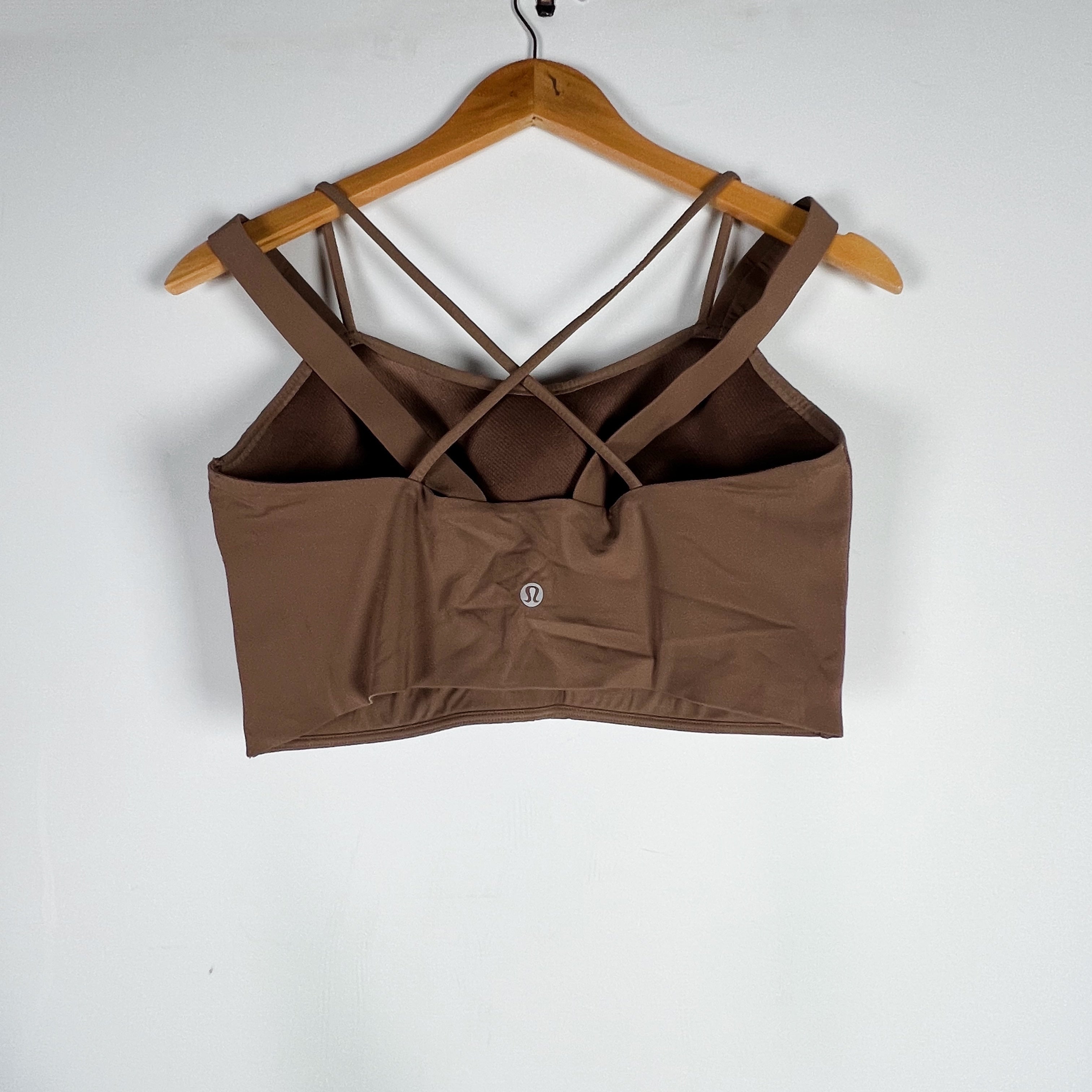 Lululemon Like a Cloud High-Neck Longline Athletic Sports Bra Roasted Brown 12