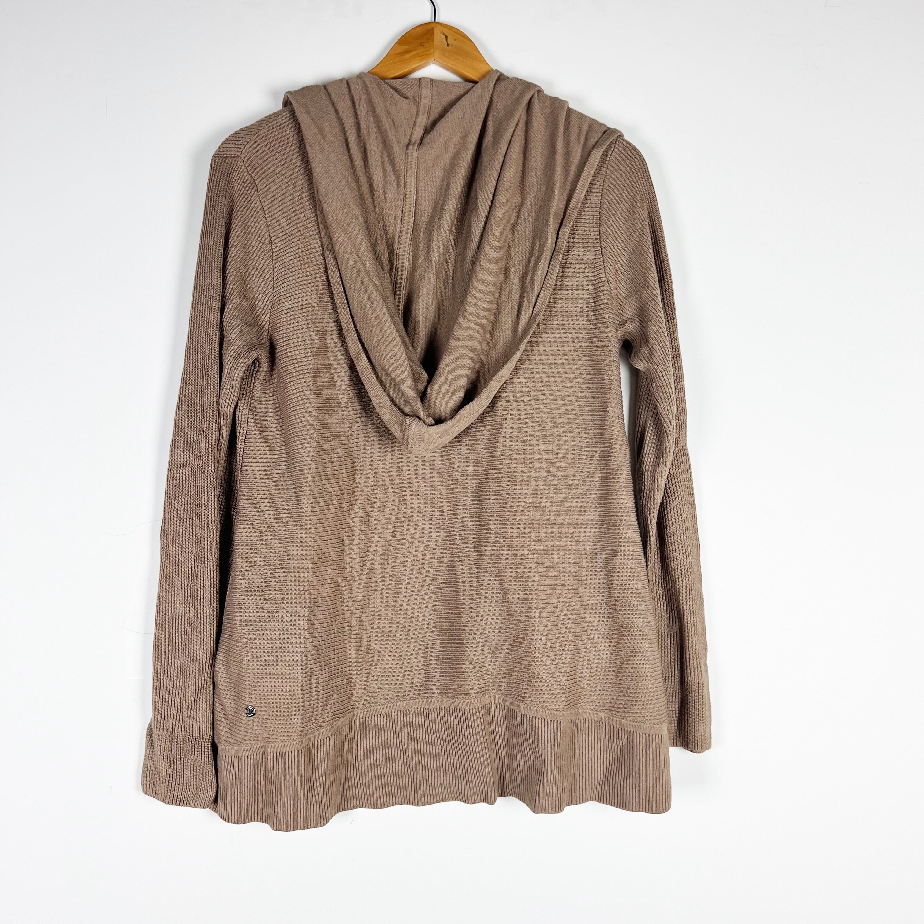 Lululemon Women's Sundown Cashmere Blend Knit Sweater Wrap Cardigan Soft Sand L
