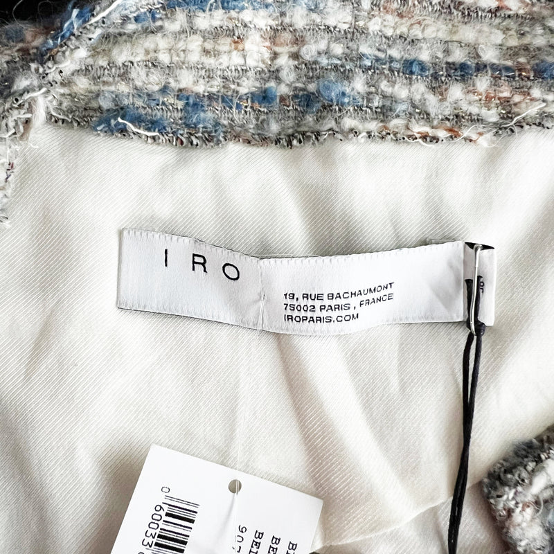 NEW IRO Belugo Wool Blend Tweed Boucle Textured Metallic Blazer Jacket M